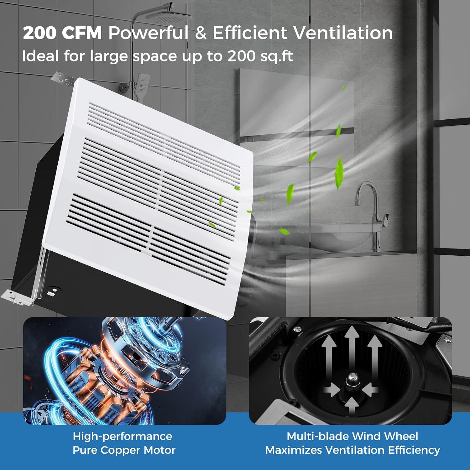 Ventilador Extractor de Baño COSTWAY 200 CFM Silencioso