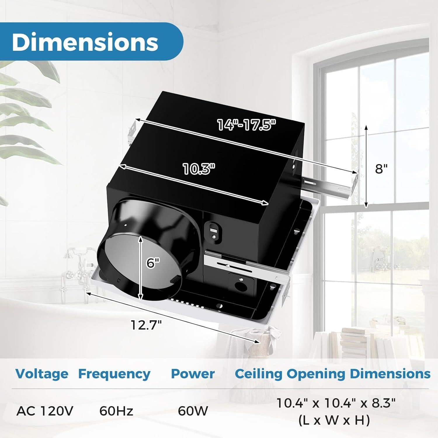 Ventilador Extractor de Baño COSTWAY 200 CFM Silencioso