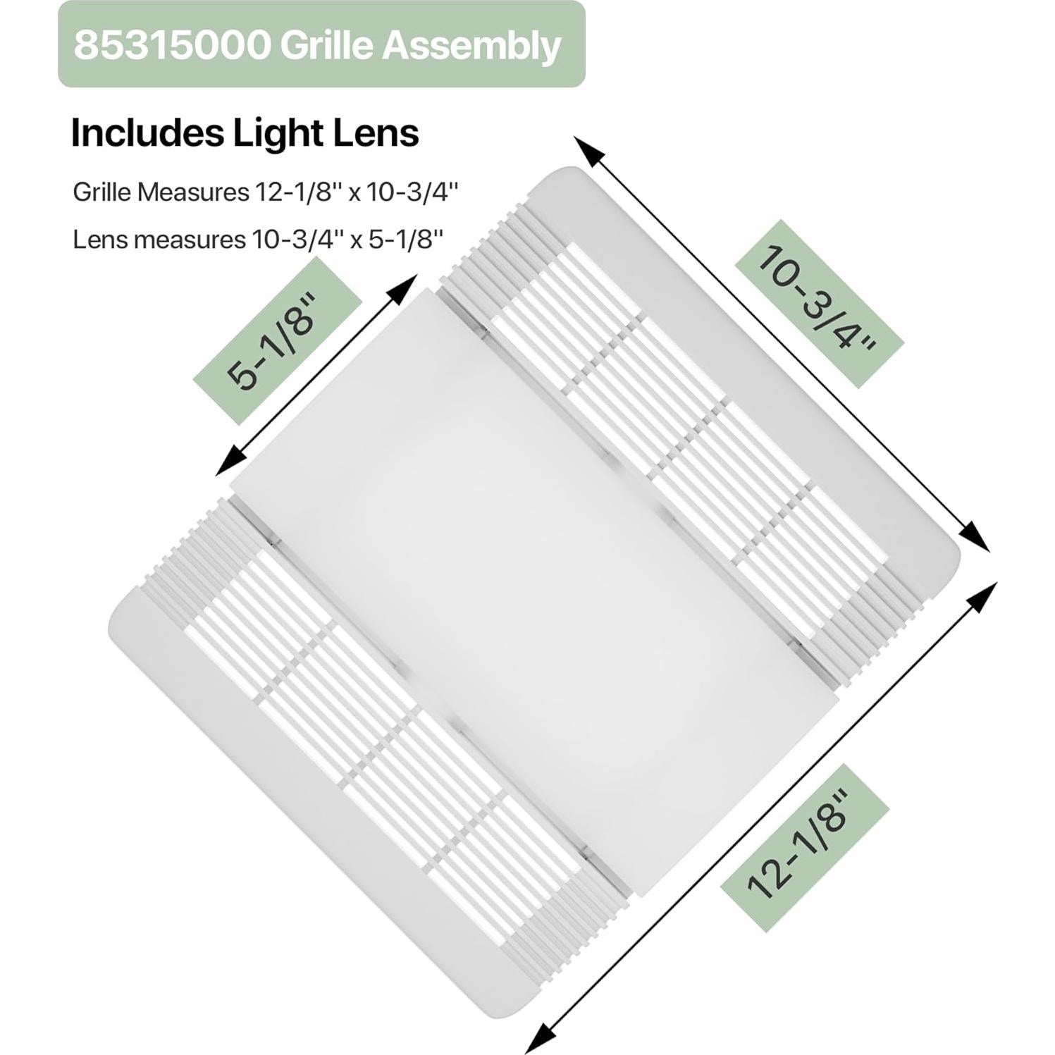 Cubierta de Ventilador de Baño SurpLee 85315000 - Rejilla y Lente