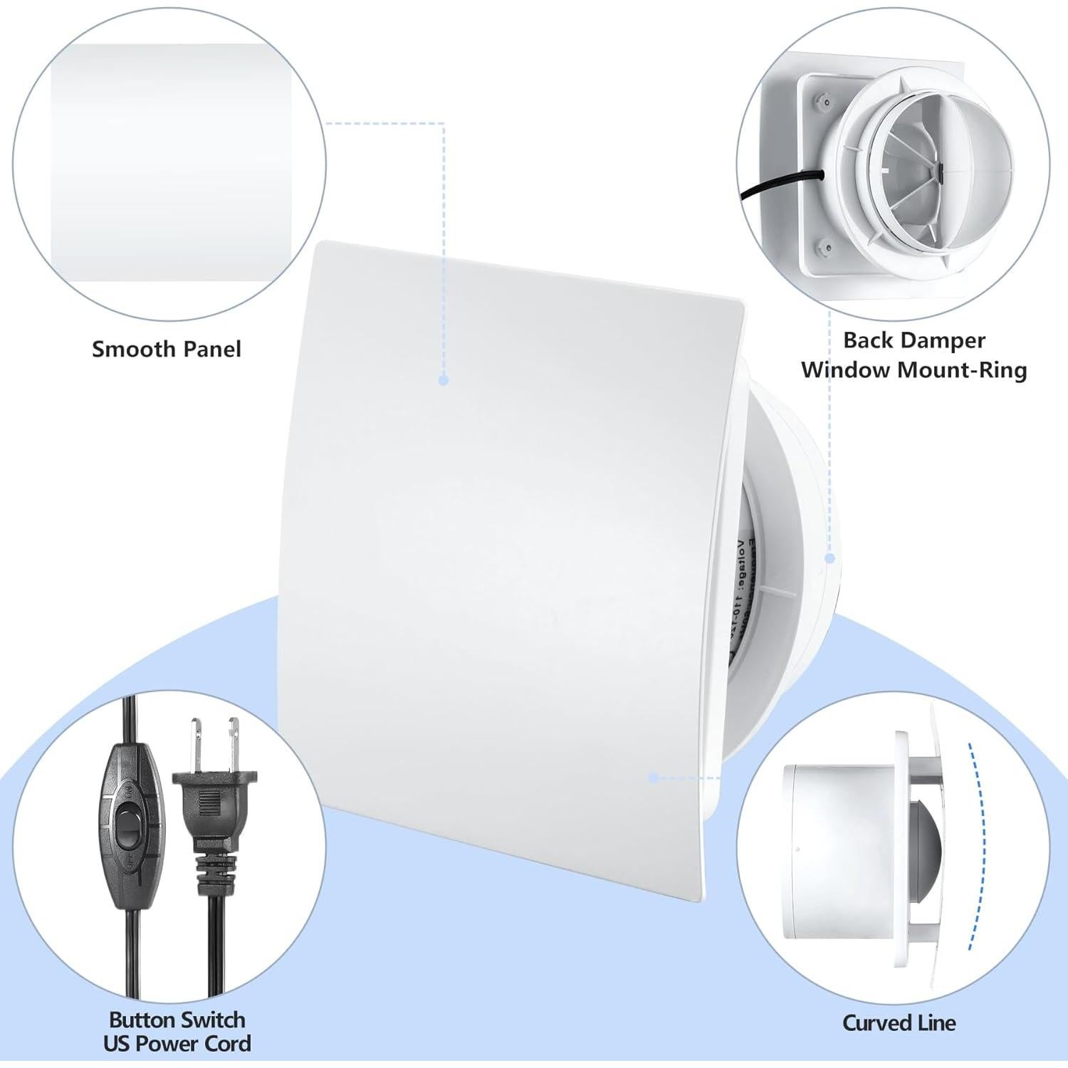 Ventilador de Escape 4" Moonjor para Ventana y Pared
