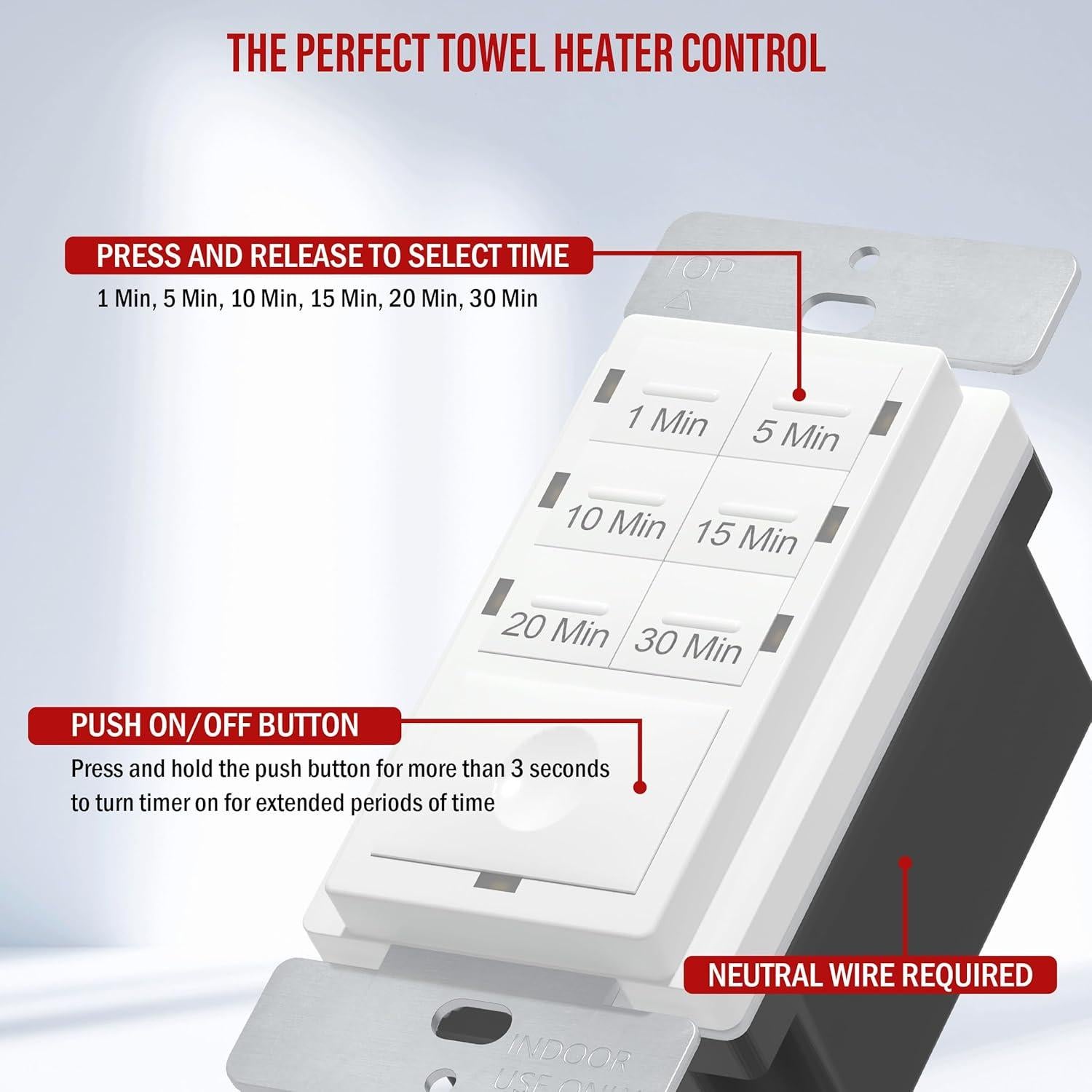 Interruptor Temporizador ENERLITES HET06A 2 Paquete Blanco