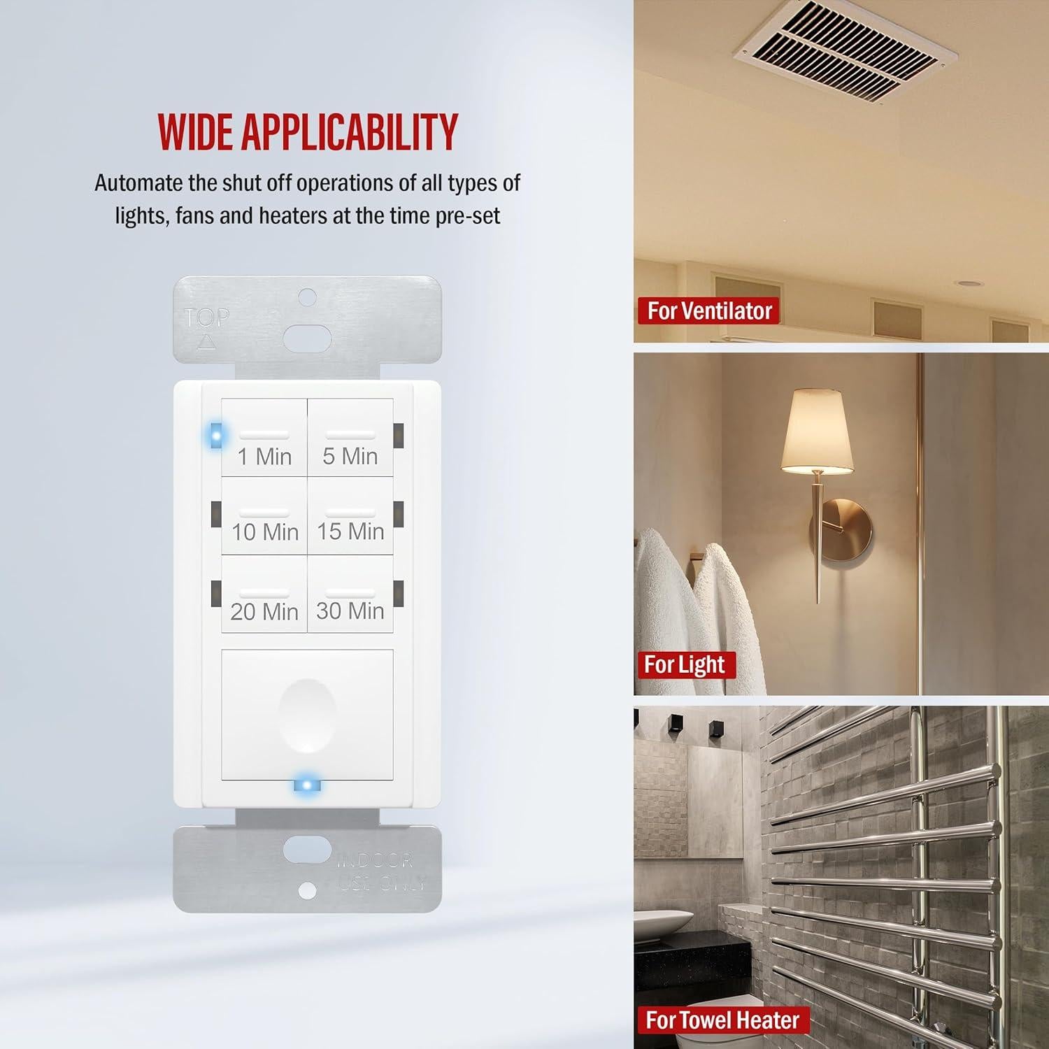 Interruptor Temporizador ENERLITES HET06A 2 Paquete Blanco