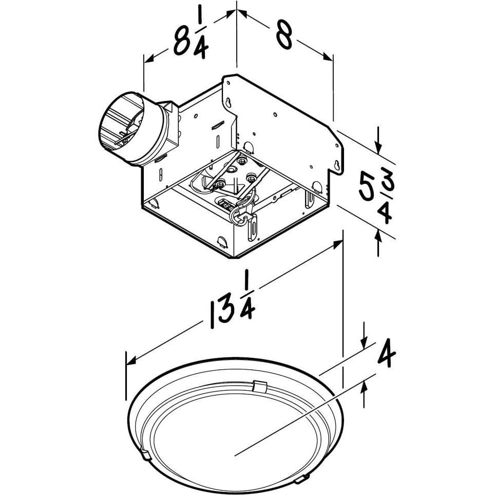 Ventilador de Baño Broan-NuTone 770RLTK con Luz 80 CFM