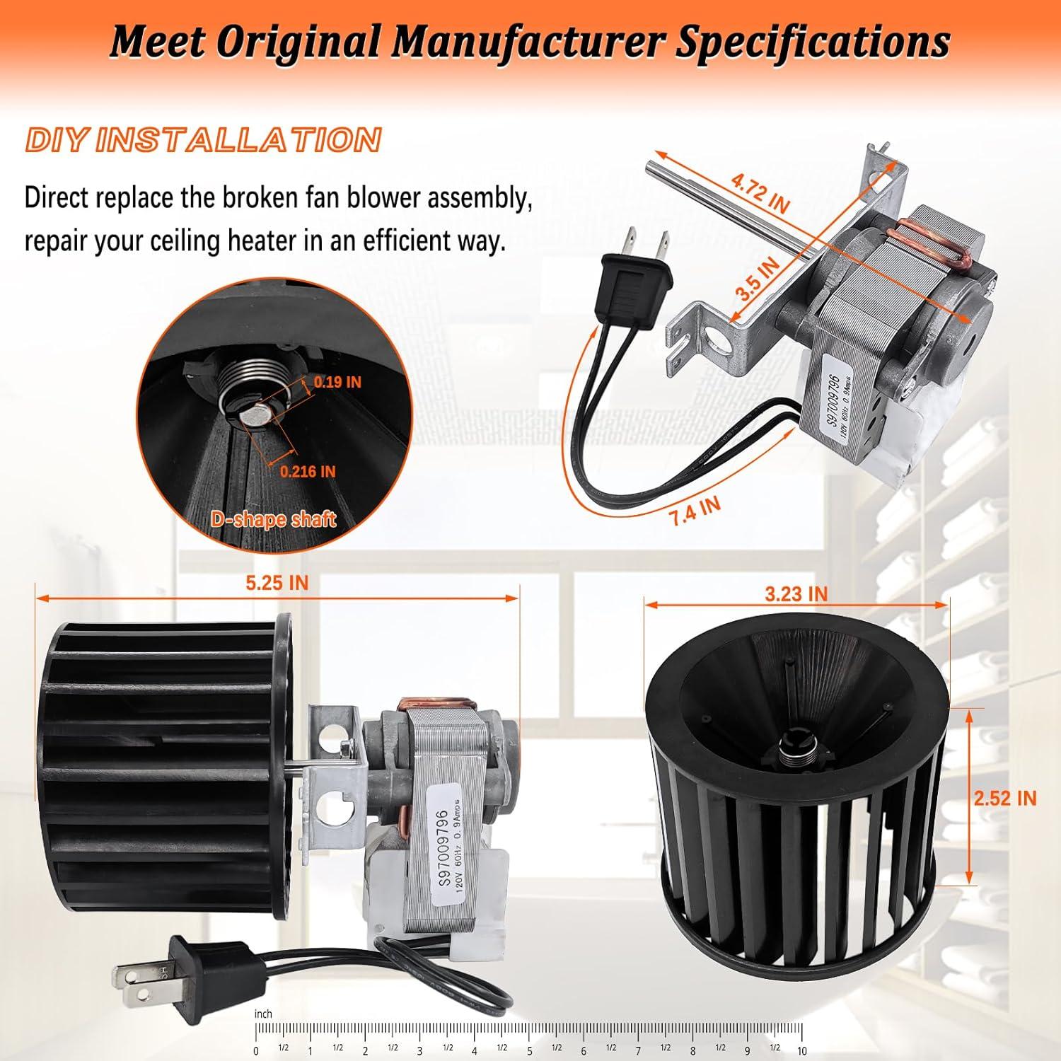 Conjunto Motor Ventilador Baño EfenaLife S97009796 70 CFM