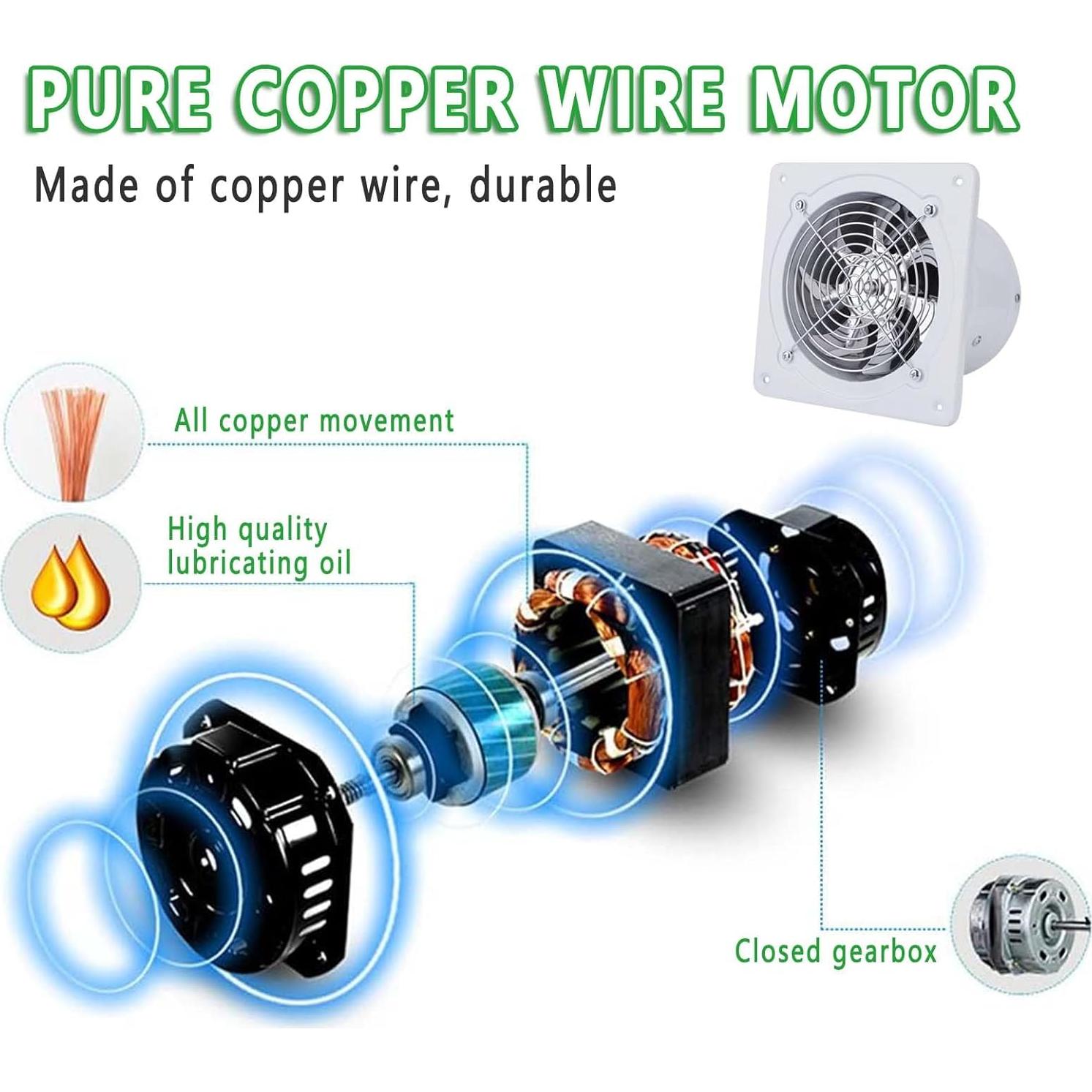 Ventilador de Escape Sanheshun 30 cm Blanco para Cocina y Baño