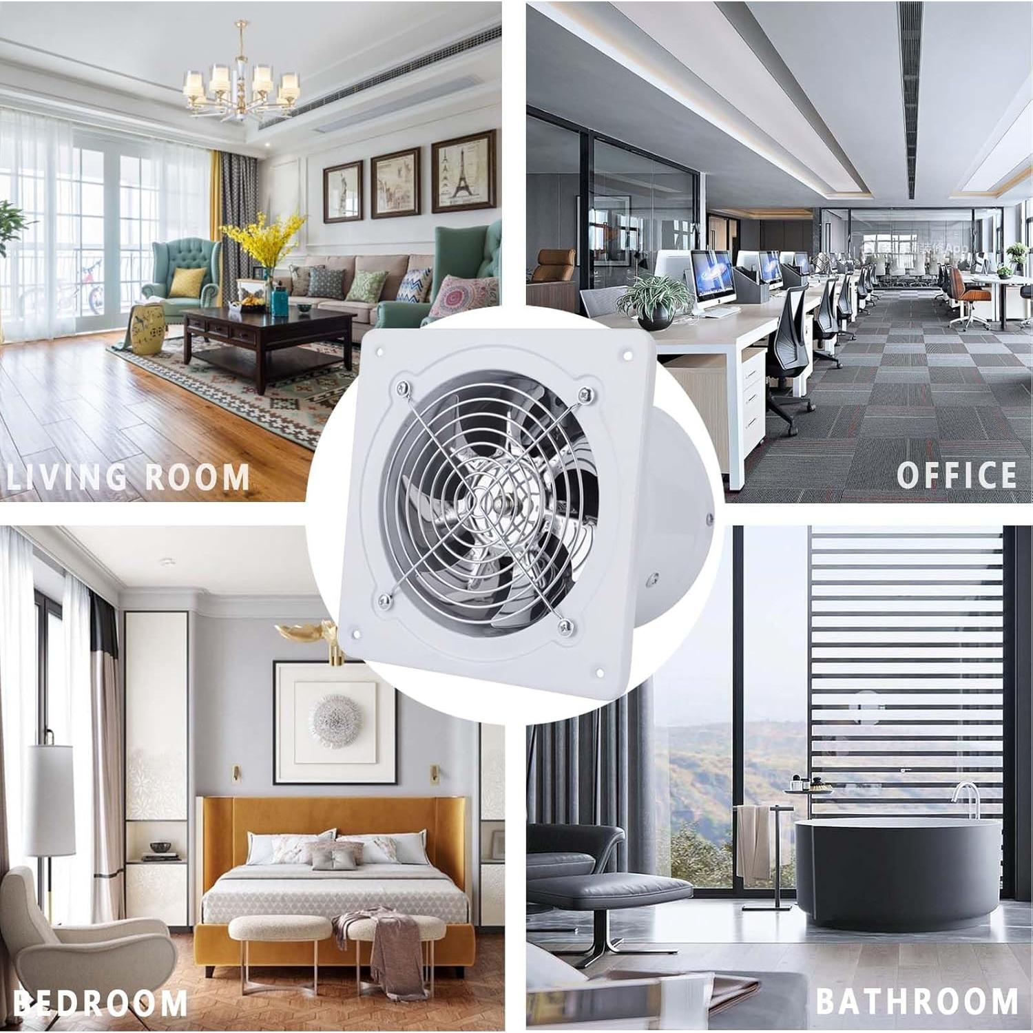 Ventilador de Escape Sanheshun 30 cm Blanco para Cocina y Baño