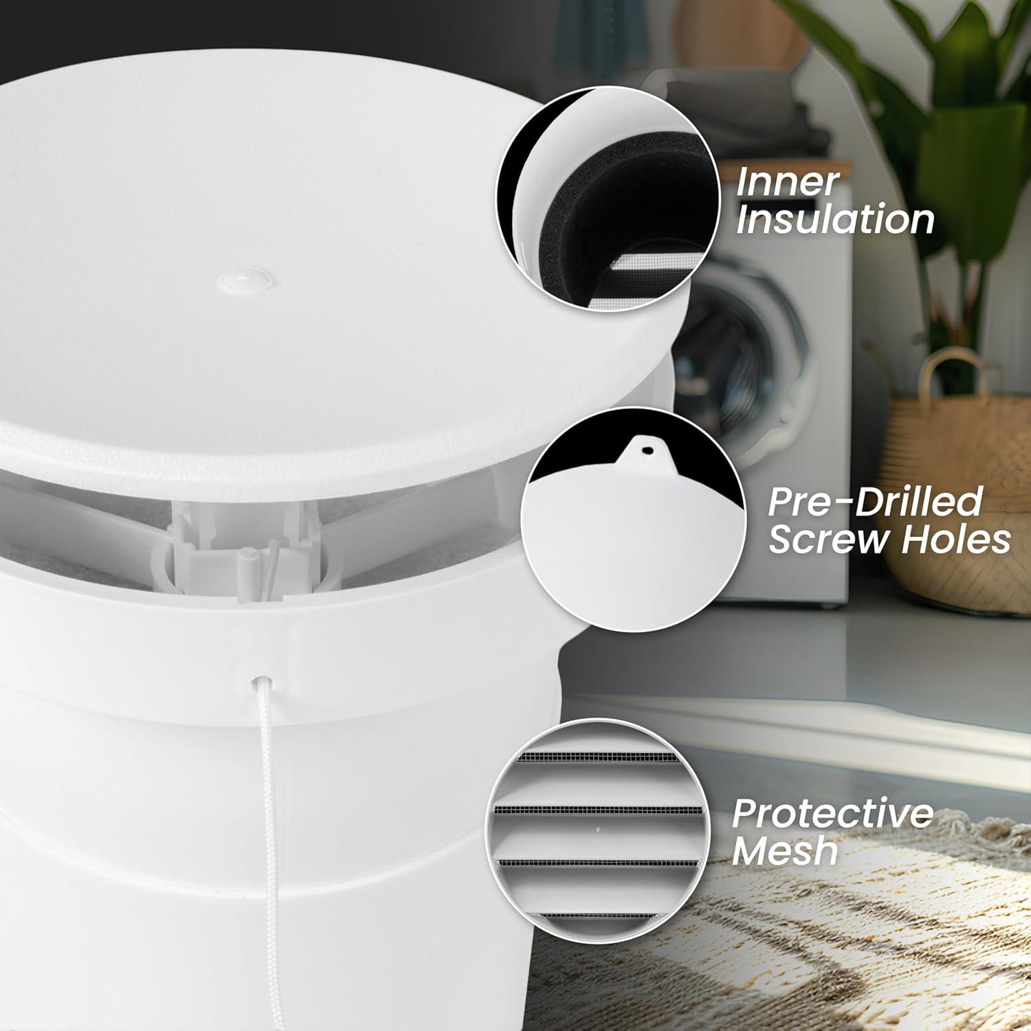 Kit de Ventilación de Pared Repa Market 10.5 cm con Aislamiento Térmico