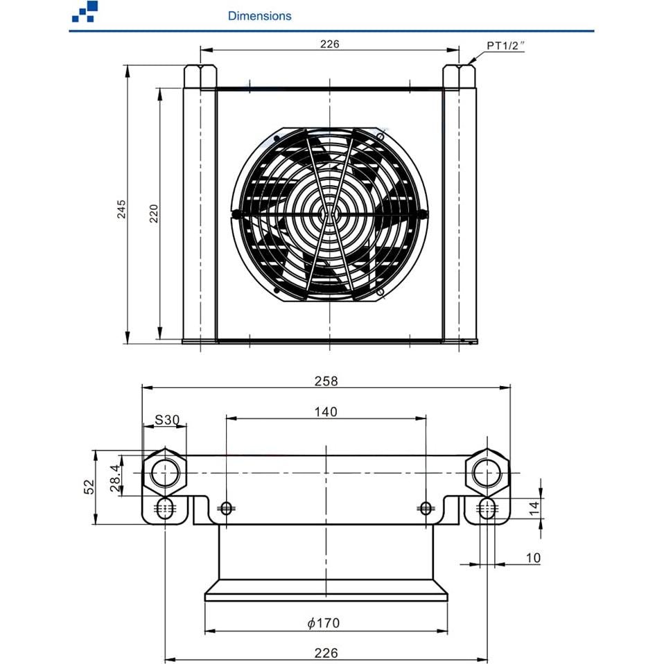 Enfriador de Aire Hidráulico Jieotwice AJ1025T-CA 25L/min 1.35KW