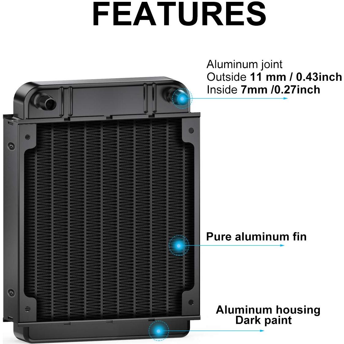 Radiador de Refrigeración por Agua Clyxgs 120mm Aluminio 10 Tubos