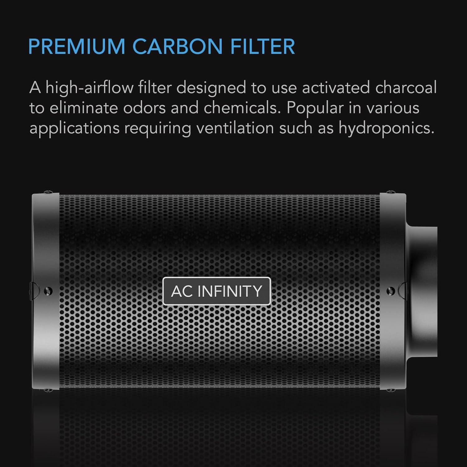 Filtro de Carbono AC Infinity 8" Premium para Cultivo