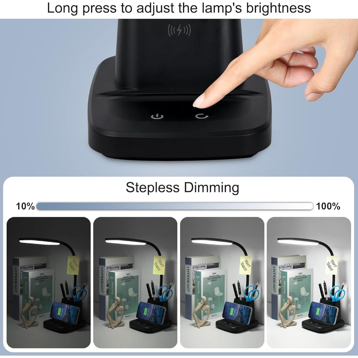 Lámpara de Escritorio LED Sailstar con Cargador Inalámbrico 800LM