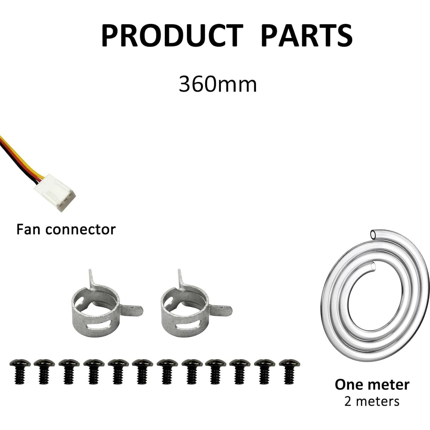 Radiador de Refrigeración por Agua DIYhz 360mm Aluminio 12 Tubos