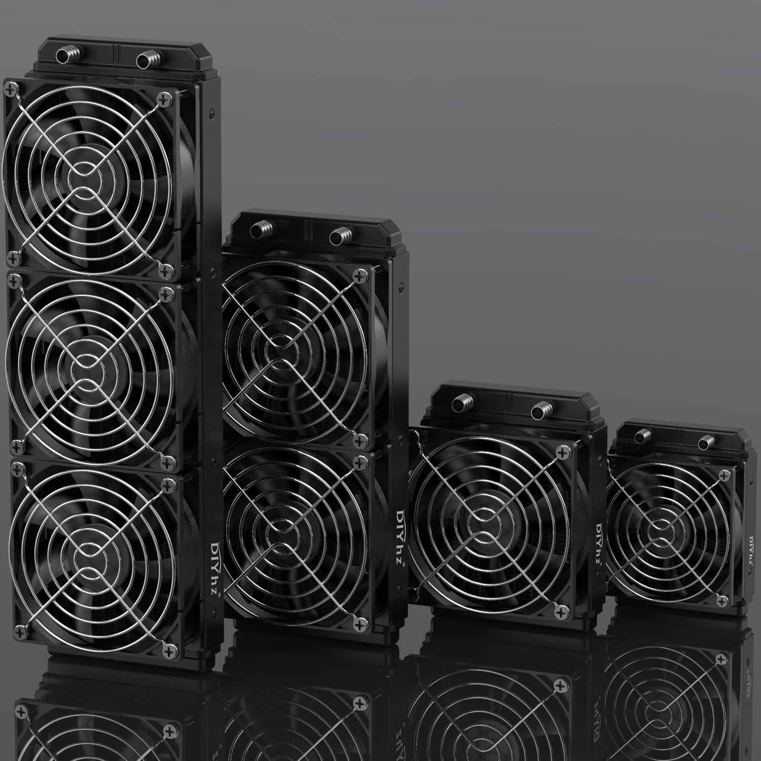 Radiador de Refrigeración por Agua DIYhz 360mm Aluminio 12 Tubos