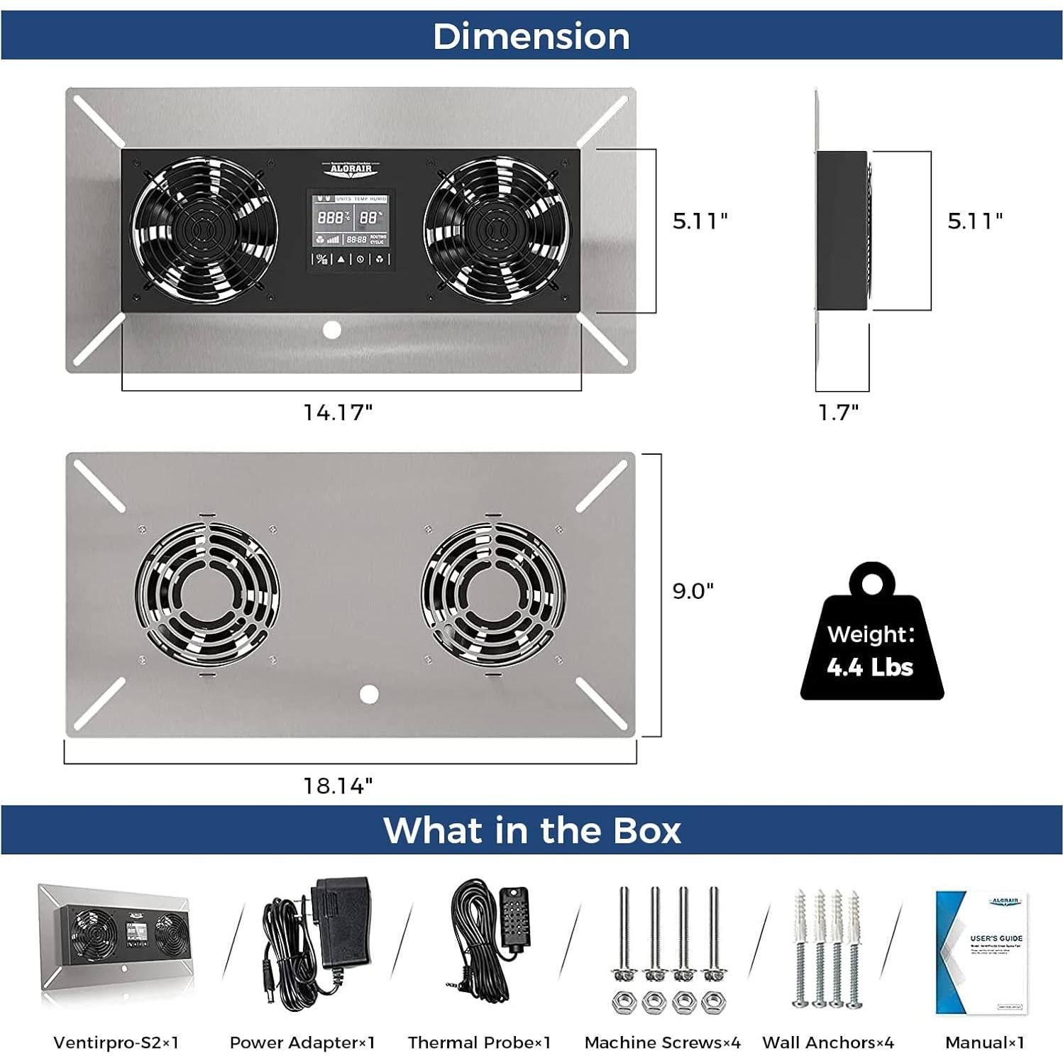 Ventilador de espacio de arrastre ALORAIR VentirPro-S2 340.2 m³/h