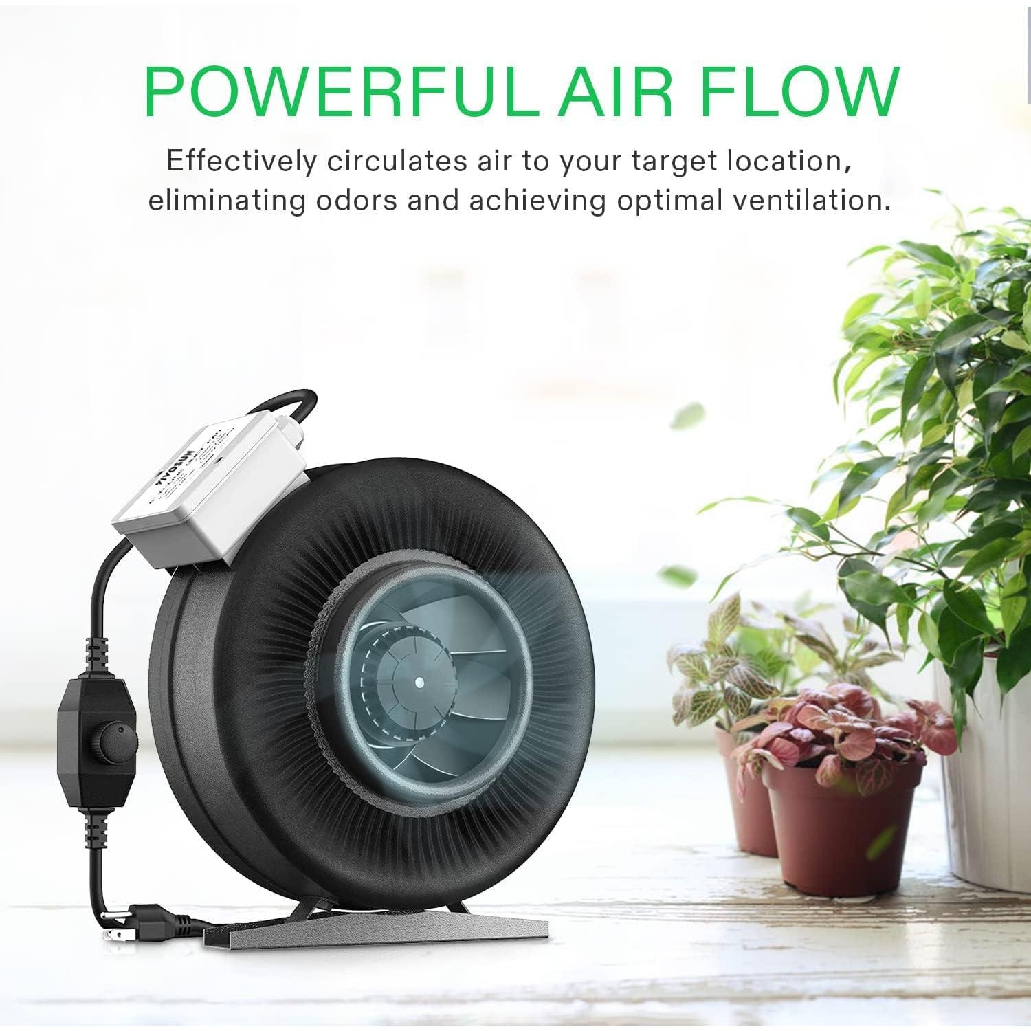 Ventilador de Conducto VIVOSUN Z6 15.24 cm 440 CFM Control Velocidad