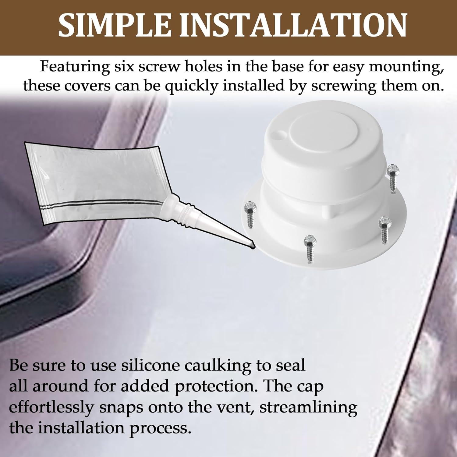 Kit de Cubiertas de Ventilación de Techo RV Aussio - 2 Piezas