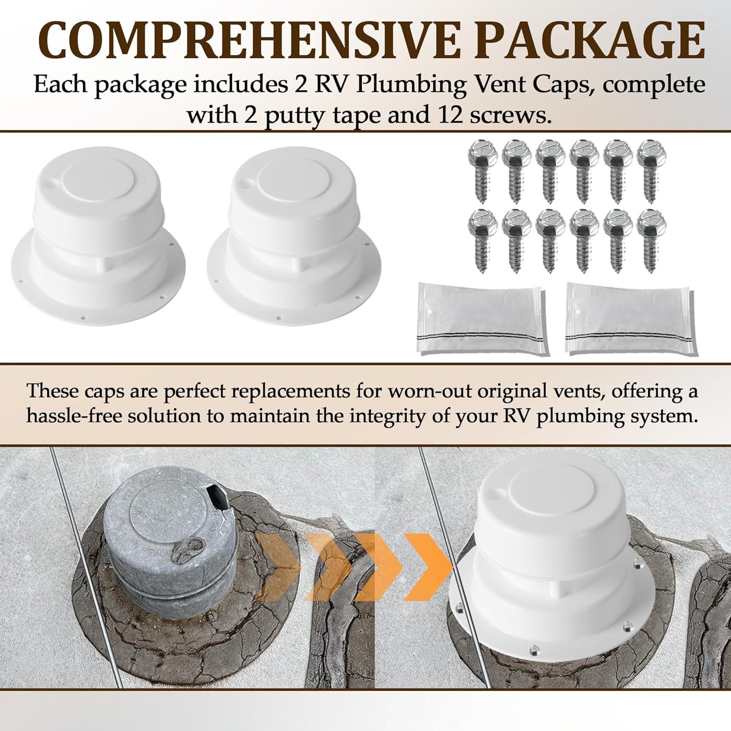 Kit de Cubiertas de Ventilación de Techo RV Aussio - 2 Piezas