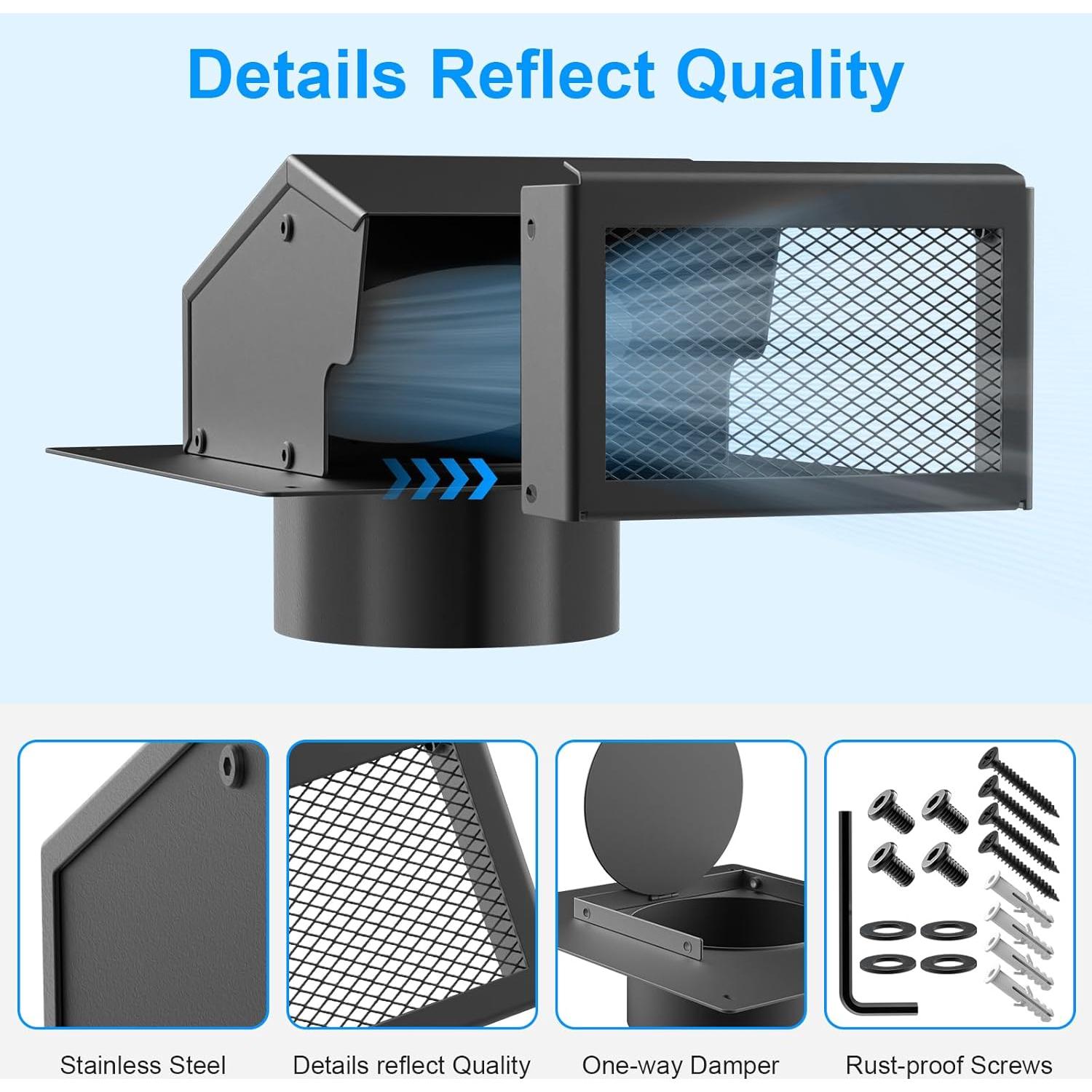 Tapa de Ventilación de Techo CZA 6 Pulgadas Acero al Carbono