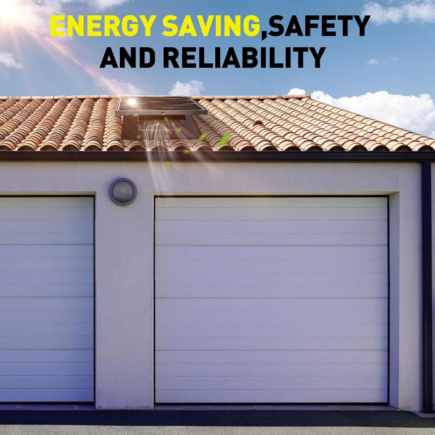 Ventilador de Techo Solar HNRLOY 25W 8" Ecológico para Garaje