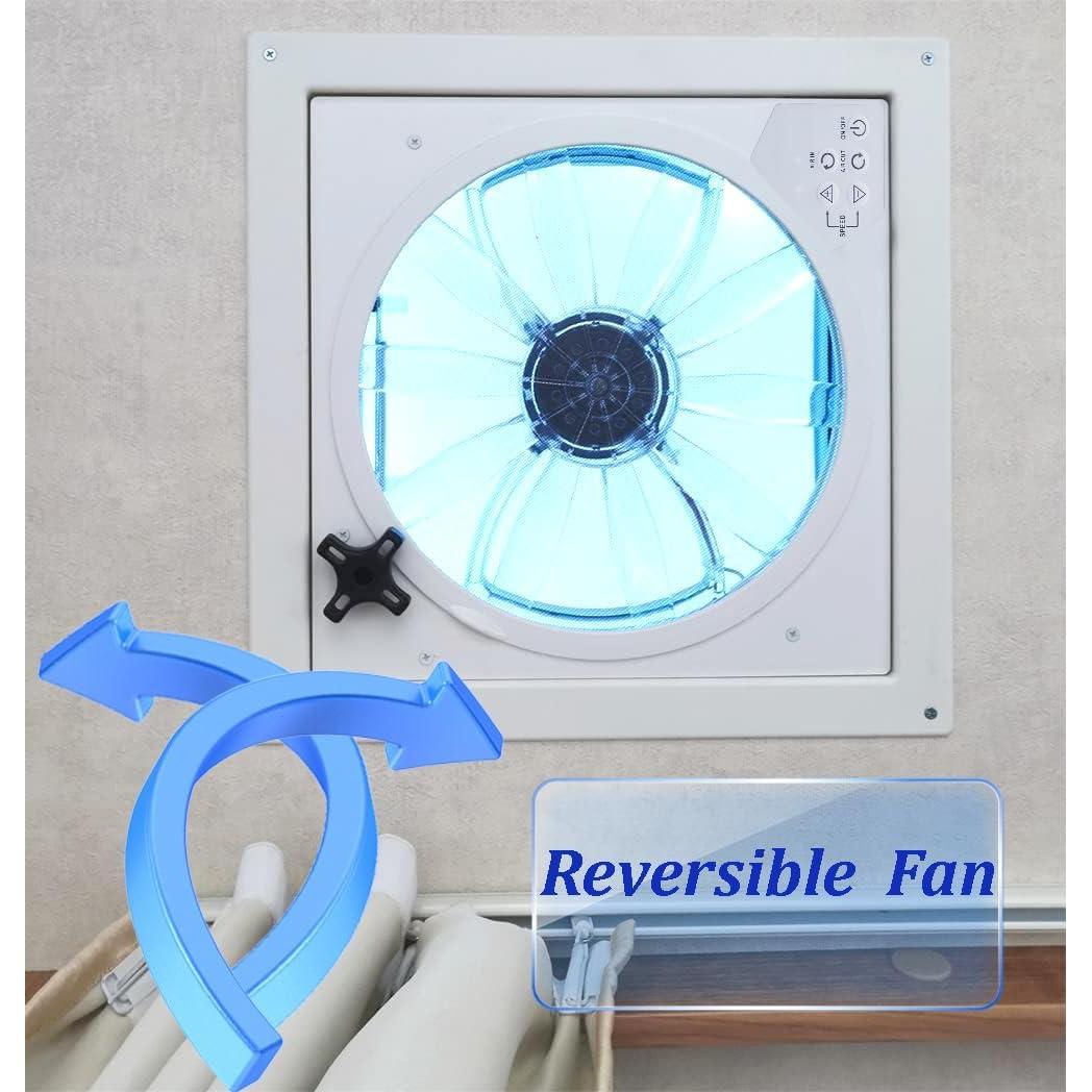 Ventilador de Techo Manual RVLOVENT 12V 14" 10 Velocidades