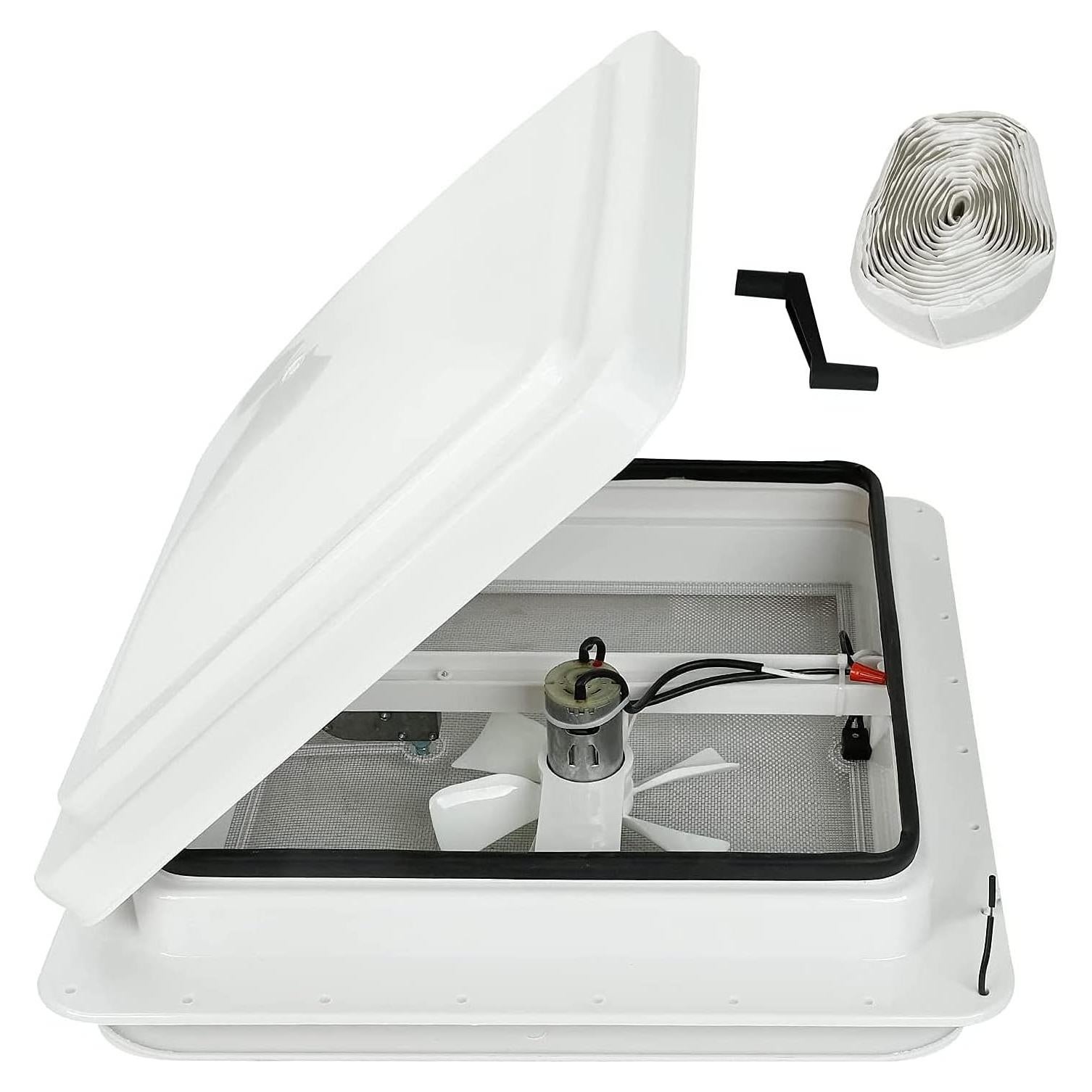 Ventilador de Techo RV 14" caqeg 12V Impermeable Blanco