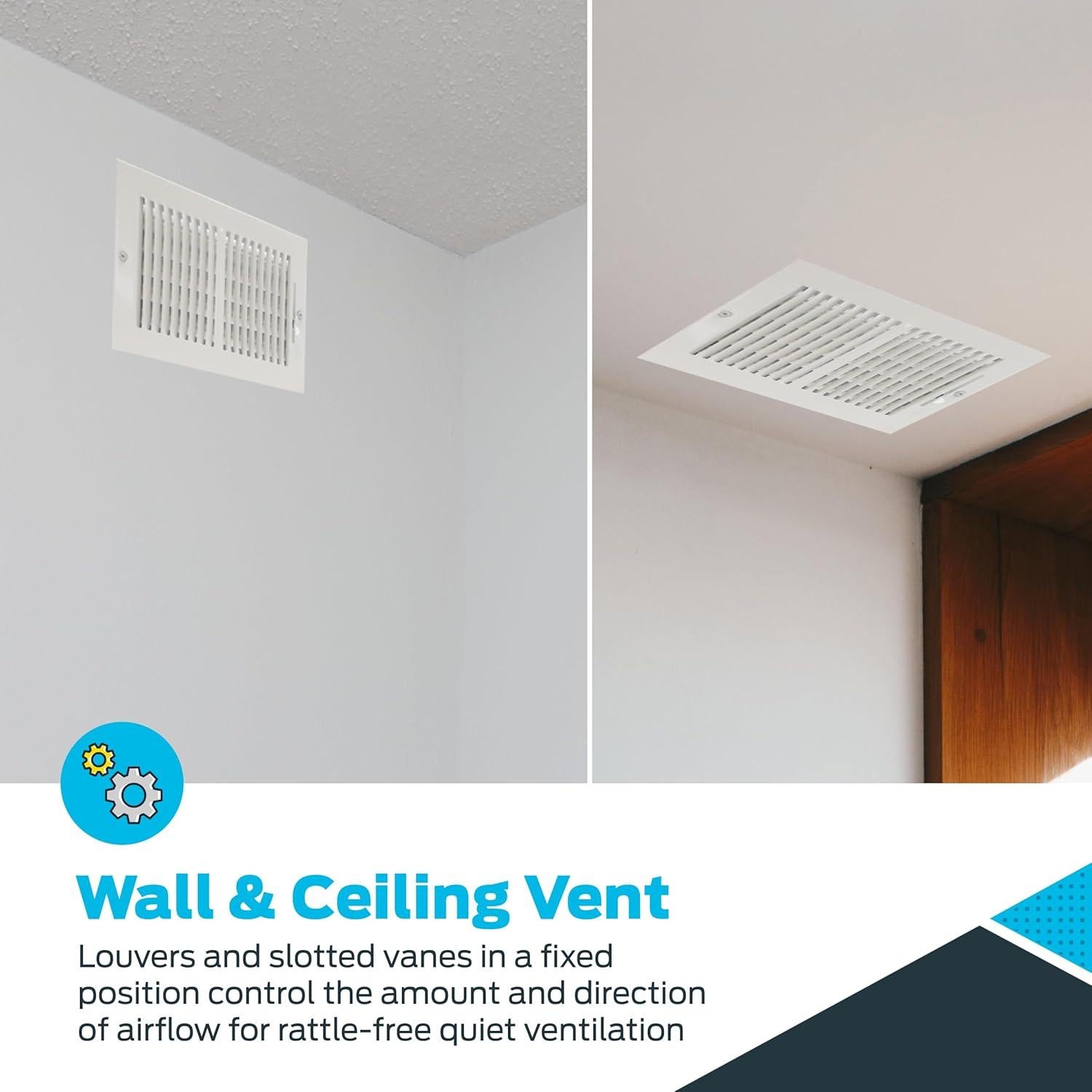 Registro de Ventilación EZ-FLO 10x6 Pared Techo Acero Blanco