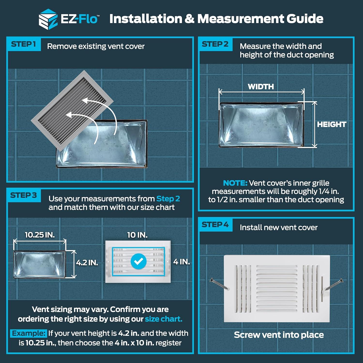 Registro de Ventilación de Pared/Techo EZ-FLO 10x6" Blanco