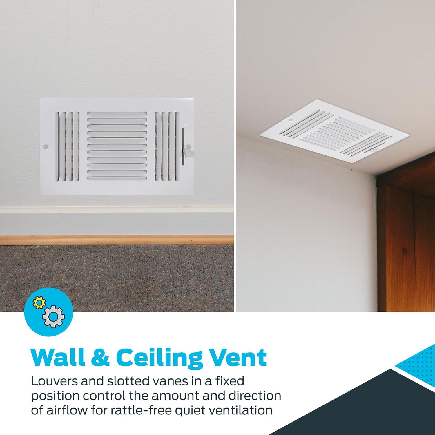 Registro de Ventilación de Pared/Techo EZ-FLO 10x6" Blanco