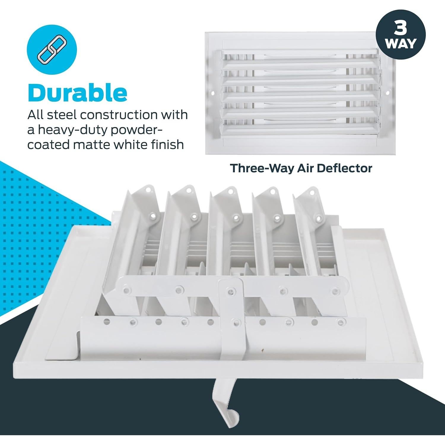 Registro de Ventilación de Pared/Techo EZ-FLO 10x6" Blanco