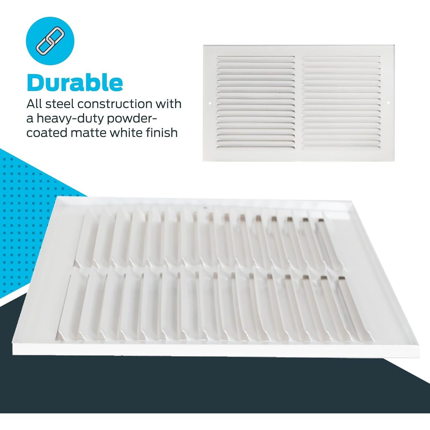 Rejilla de Ventilación EZ-FLO 35.56x15.24 cm Acero Blanco