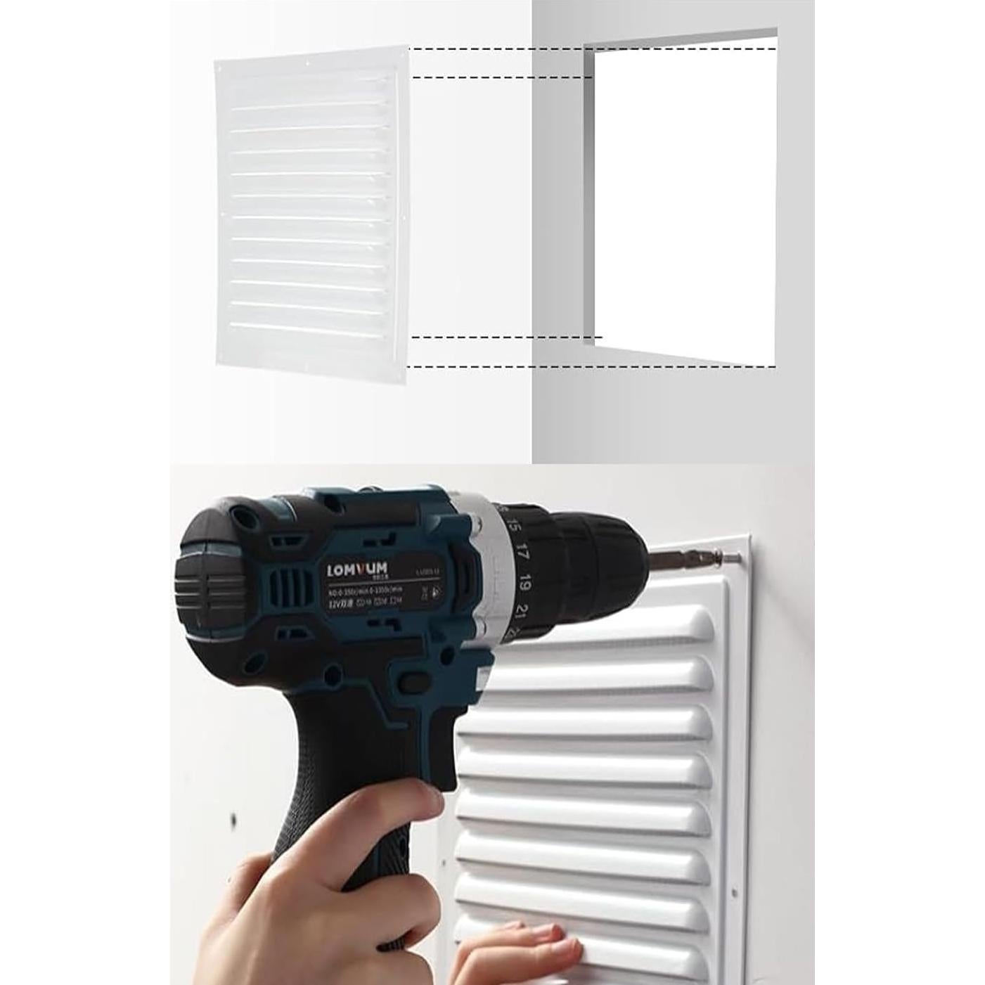 Ventilador de Ático TVKJHG 6x6" Metal Blanco - 2 Piezas