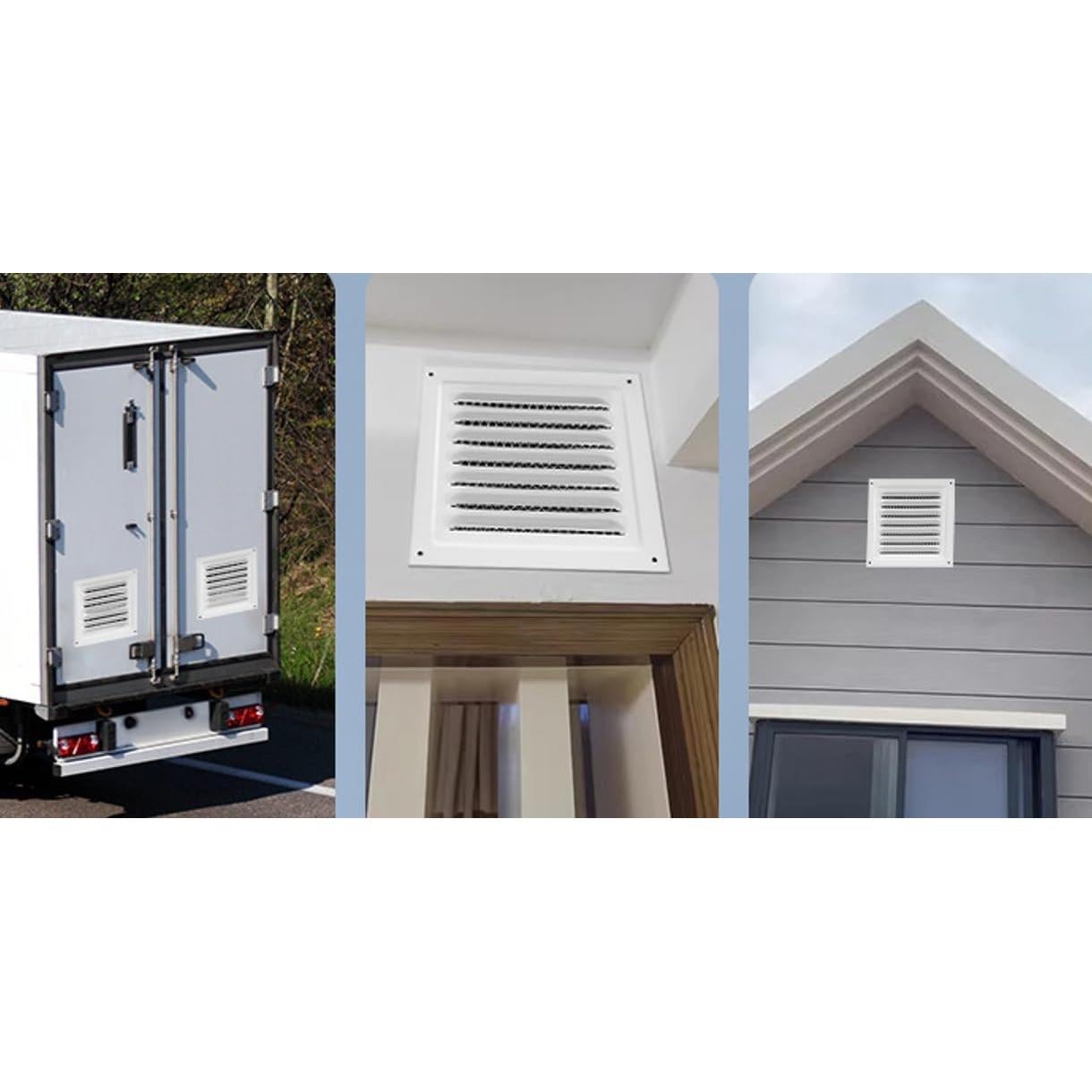 Ventilador de Ático TVKJHG 6x6" Metal Blanco - 2 Piezas