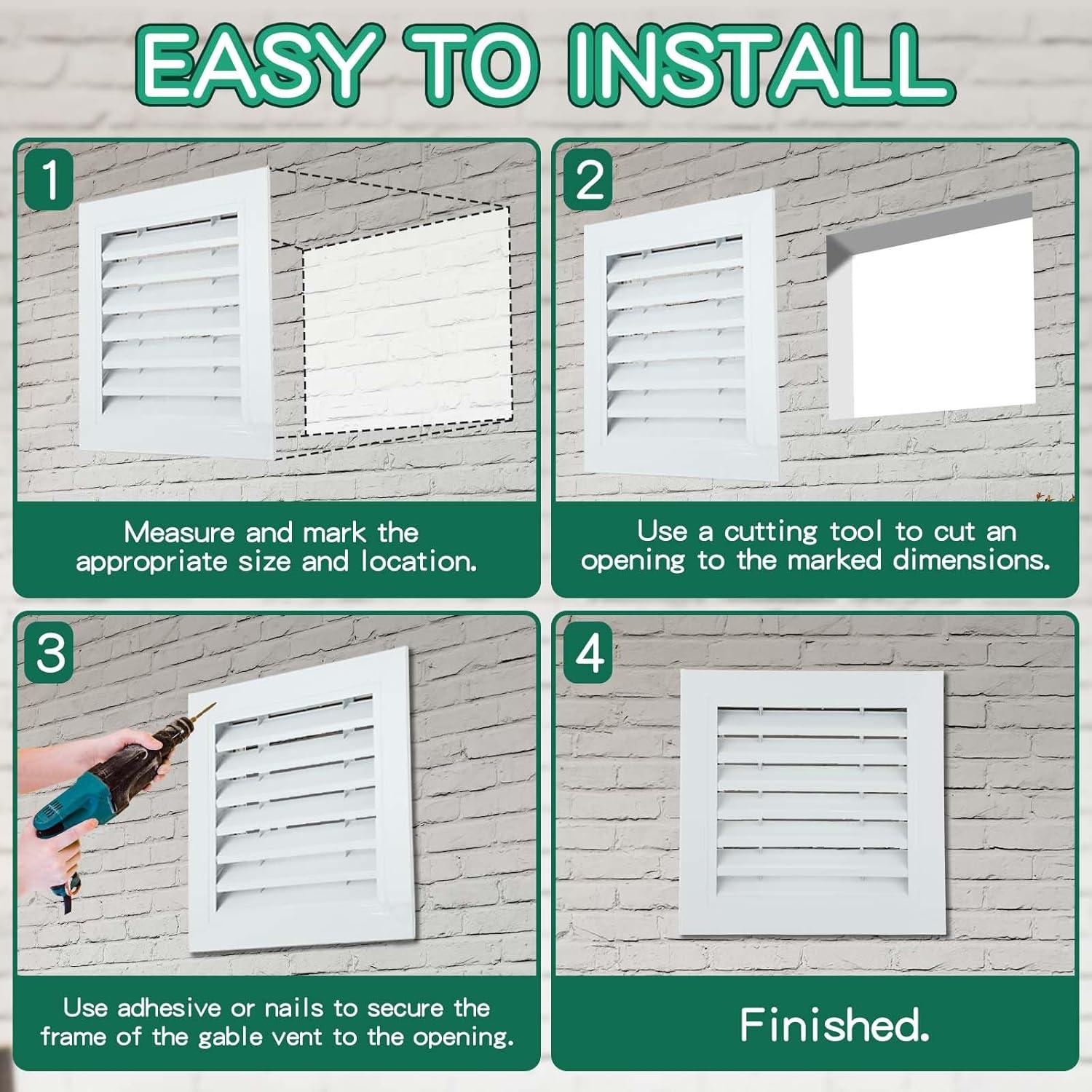 Ventilación de Tejado Gisafai 30.48x30.48 cm Blanca - 2 Pcs