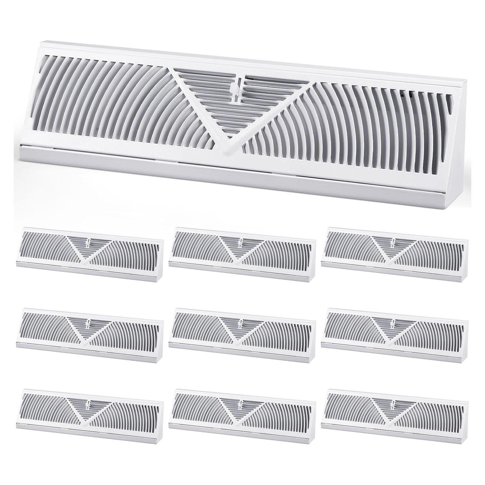 Paquete de 10 rejillas de ventilación de zócalo Yaocom 45.72 cm