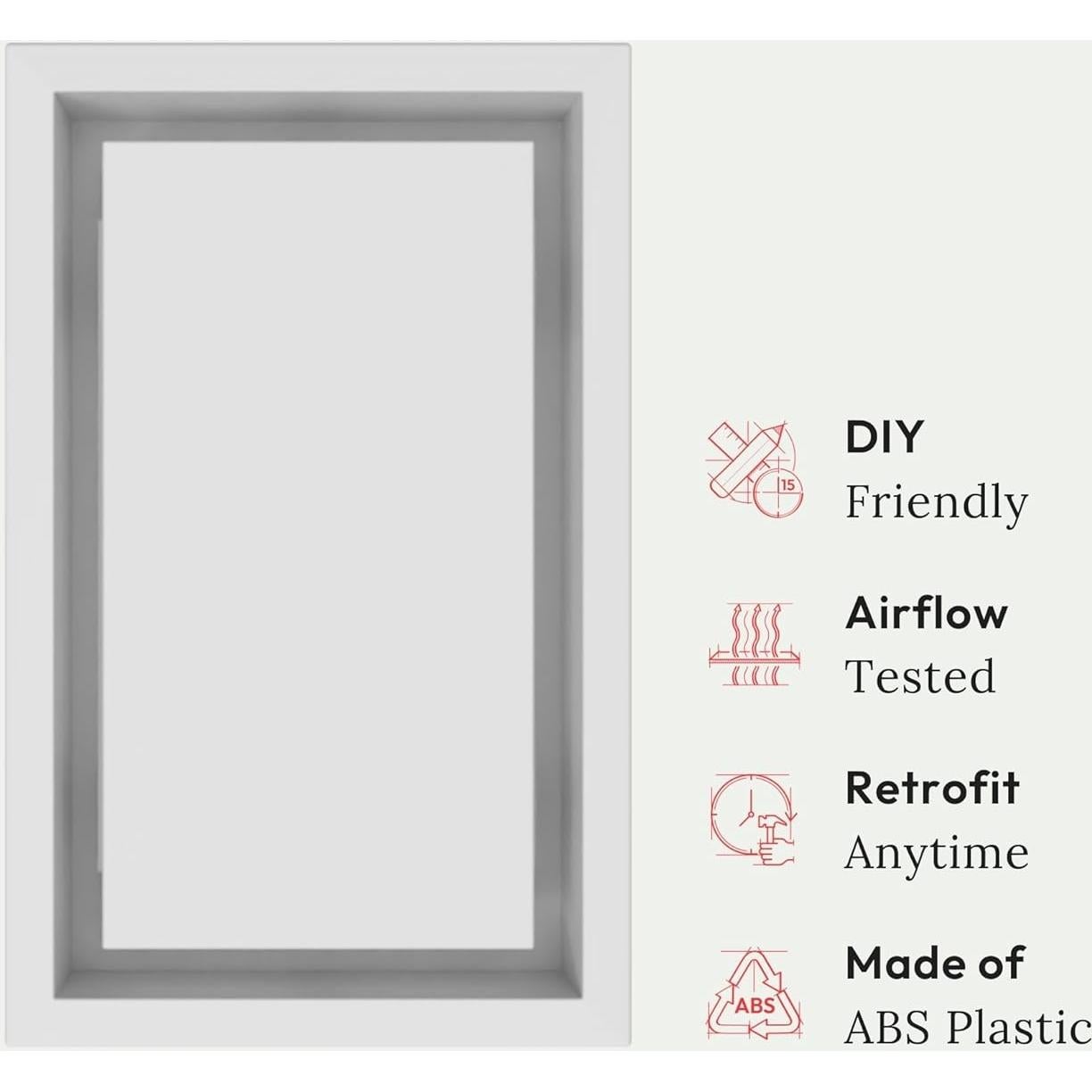 Cubierta de Ventilación de Pared Fittes 15x25 cm ABS Blanco