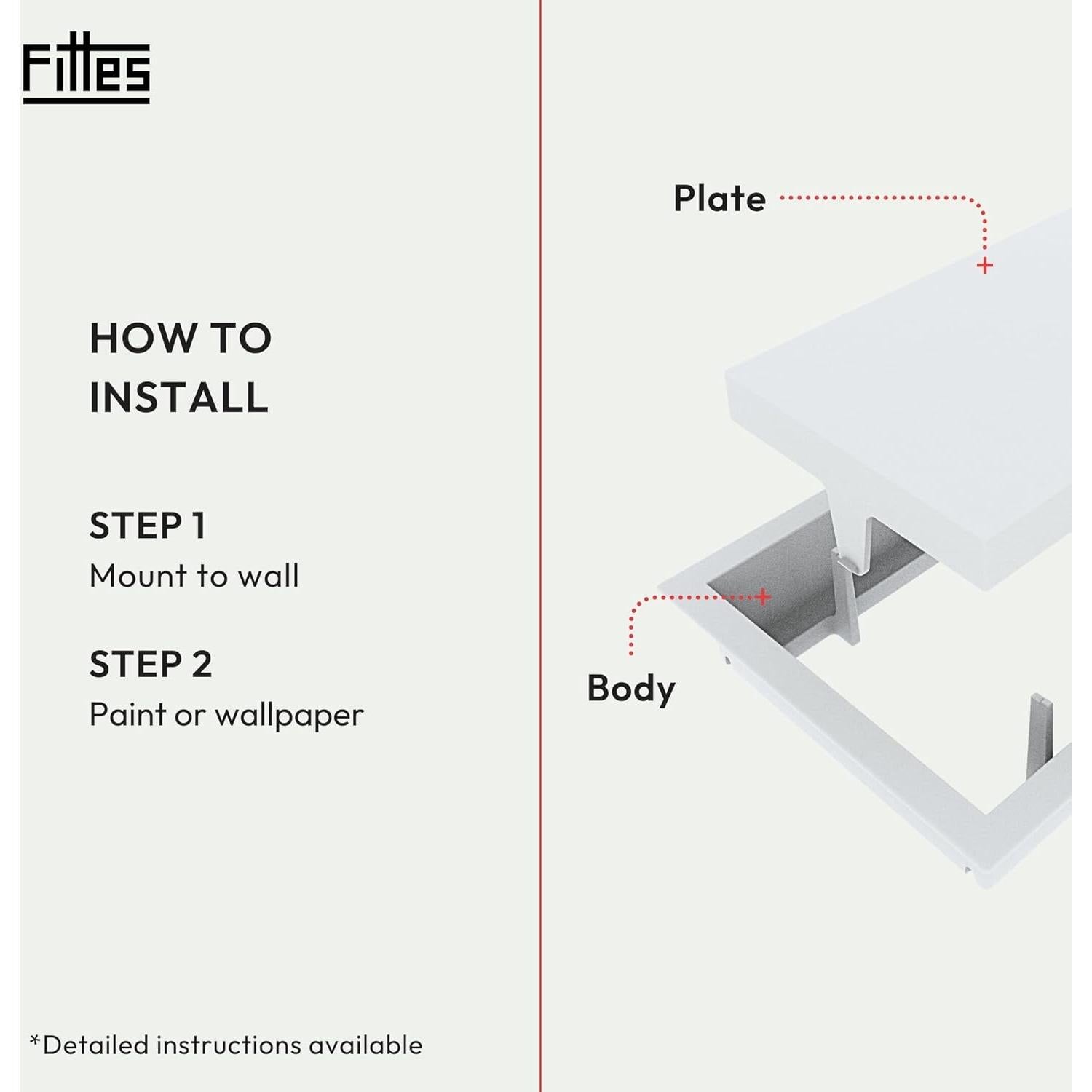 Cubierta de Ventilación de Pared Fittes 15x25 cm ABS Blanco