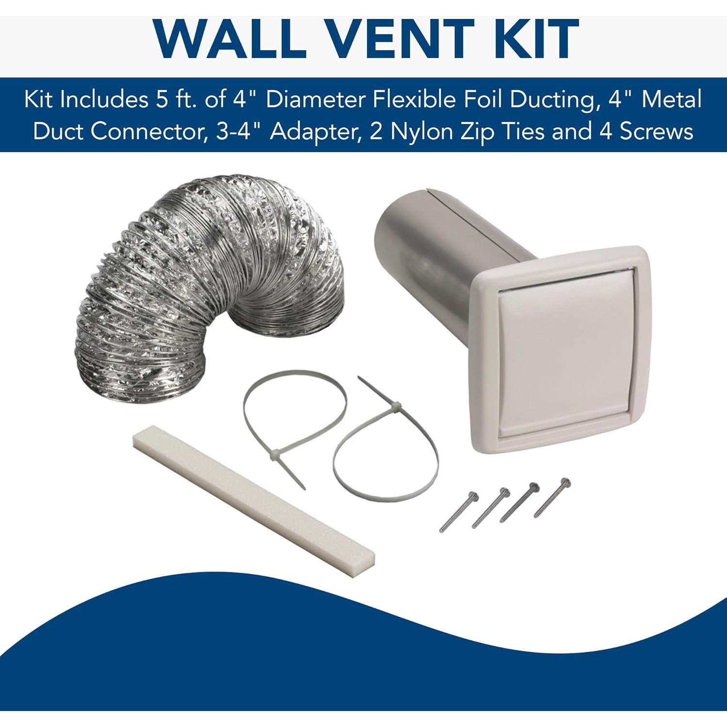 Kit de Conductos de Pared Flexible Broan-NuTone WVK2A 9 Piezas 10.16 cm