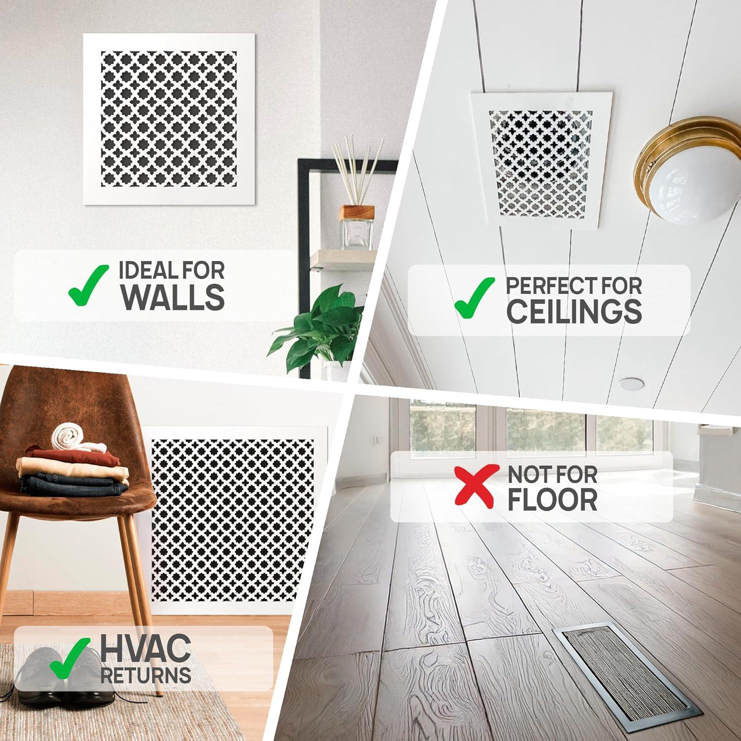 Cubierta de Ventilación SABA Home Decor 15.24x25.4 cm Blanco