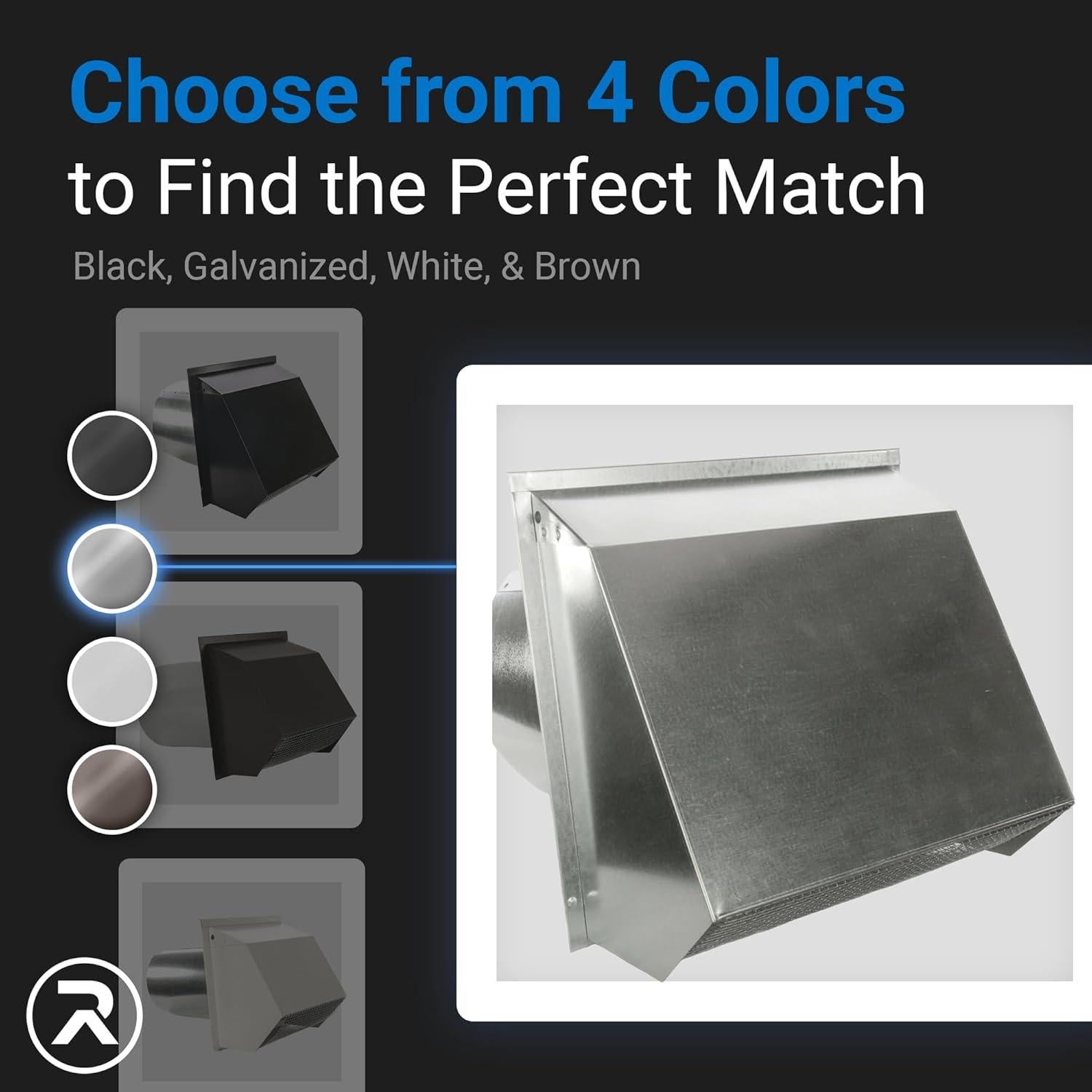 Rejilla de Pared con Capucha Roofing Direct 20.32 cm Blanco