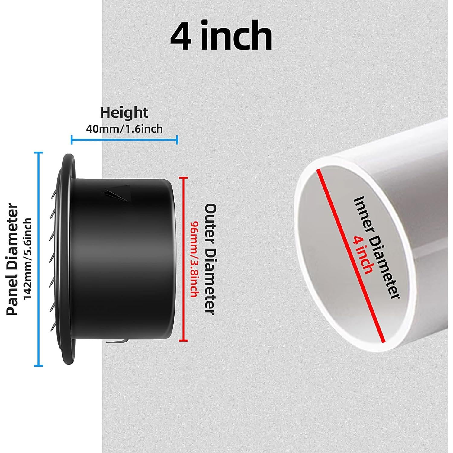 Cubierta de Ventilación de Aire PIIYOOSNN 100mm Acero Inoxidable
