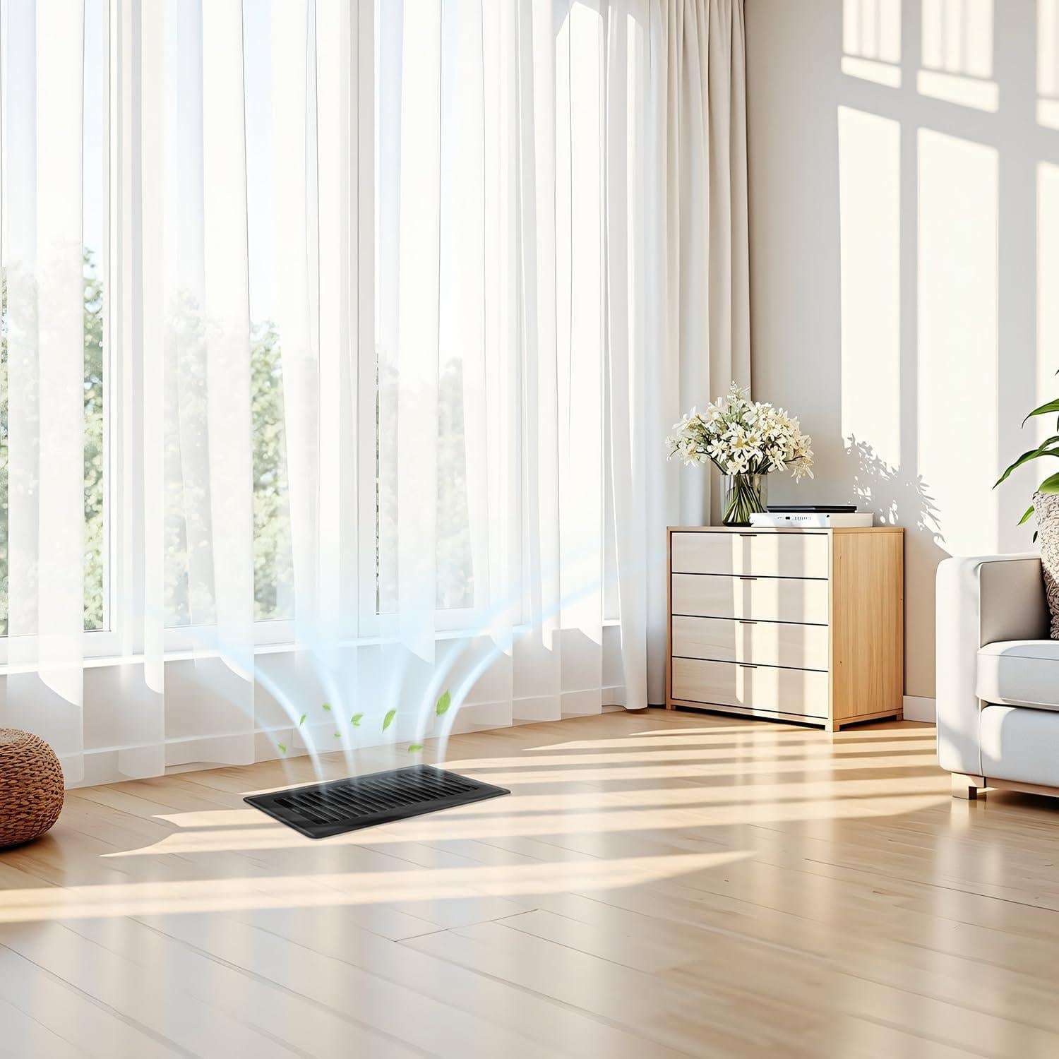 Rejillas de Piso HQZHQZ 10 Pcs 10x25 cm Acero Negro