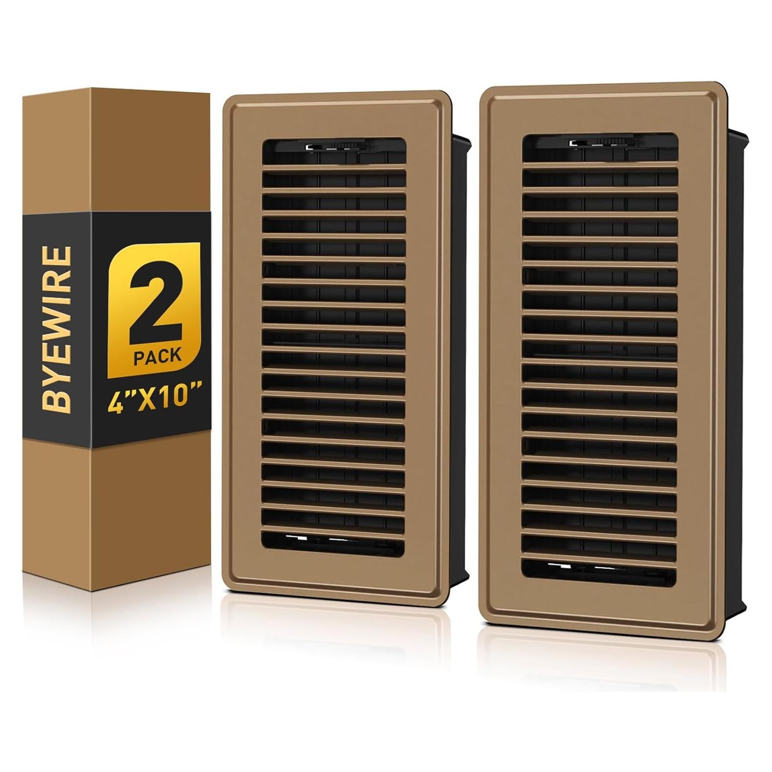 Rejilla de Piso 4x10 BYEWIRE - 2 Paquetes de Acero Marrón