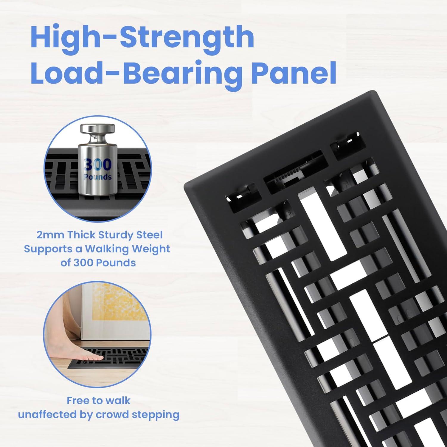 Registro de Piso Howeall 10x25 cm Negro Mate Diseño Seattle