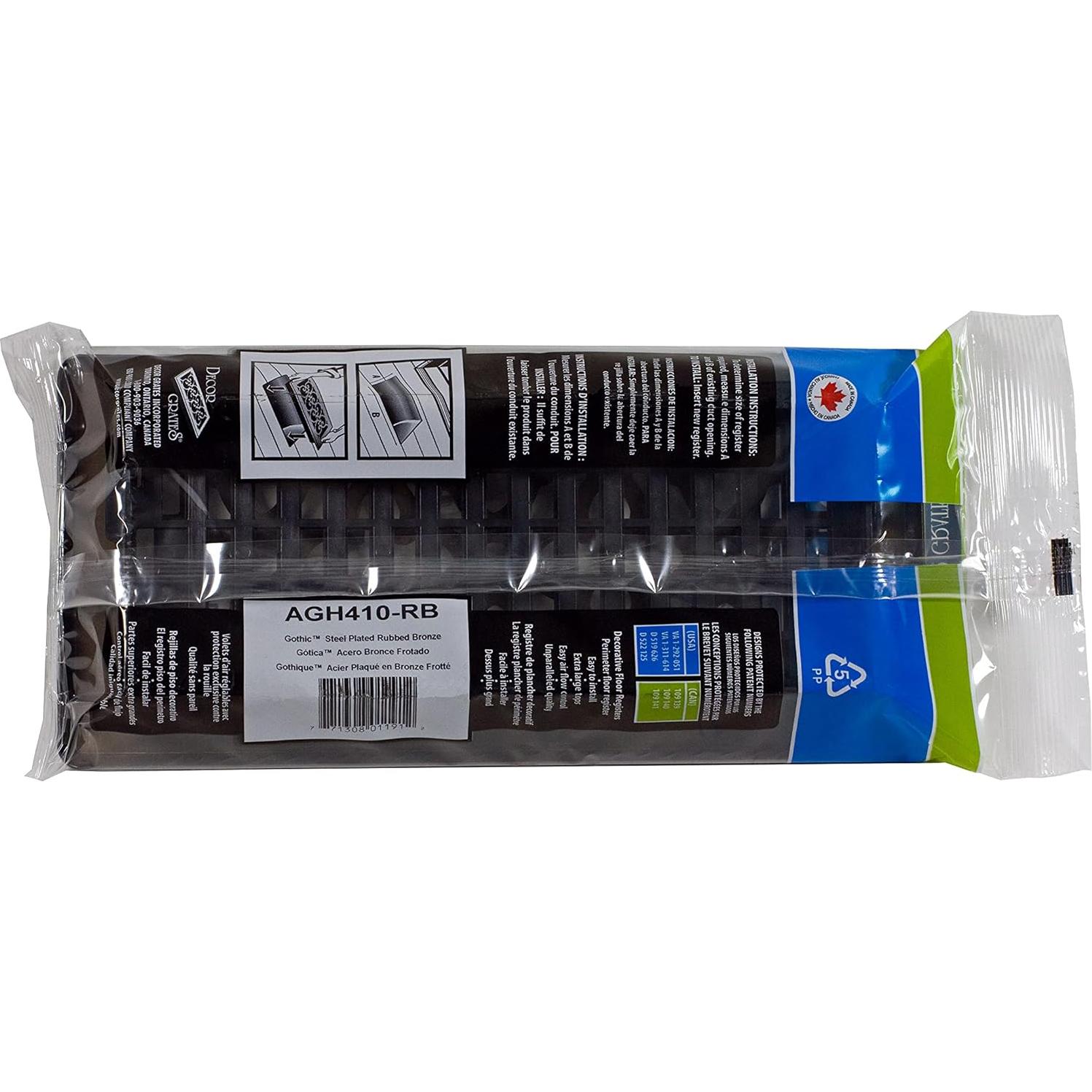 Rejilla de Piso Decor Grates Acero Gótico 4x10 cm Bronce Frotado