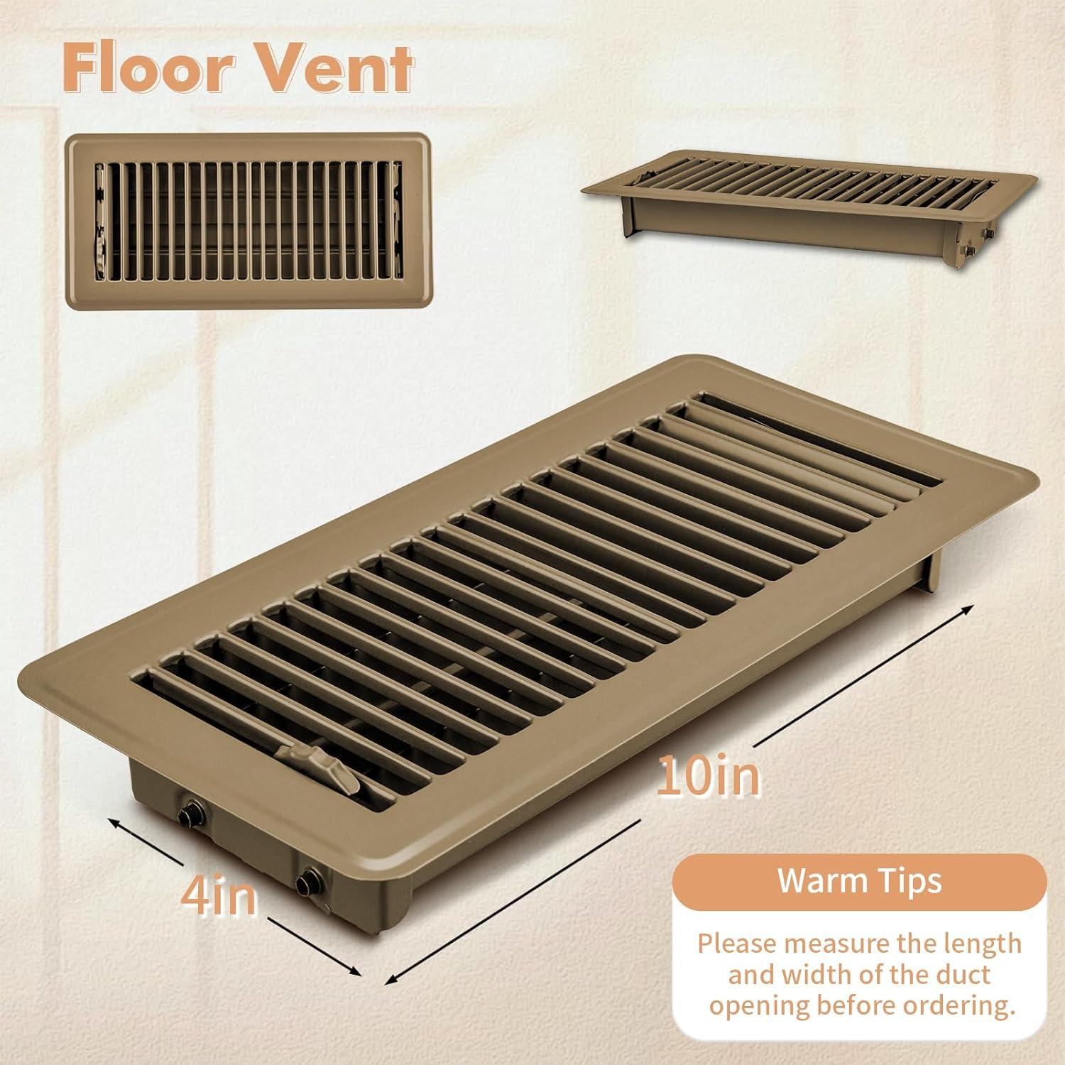 Cubiertas de Ventilación de Piso ACNOYEL 4x10" Marrón - 2 Piezas
