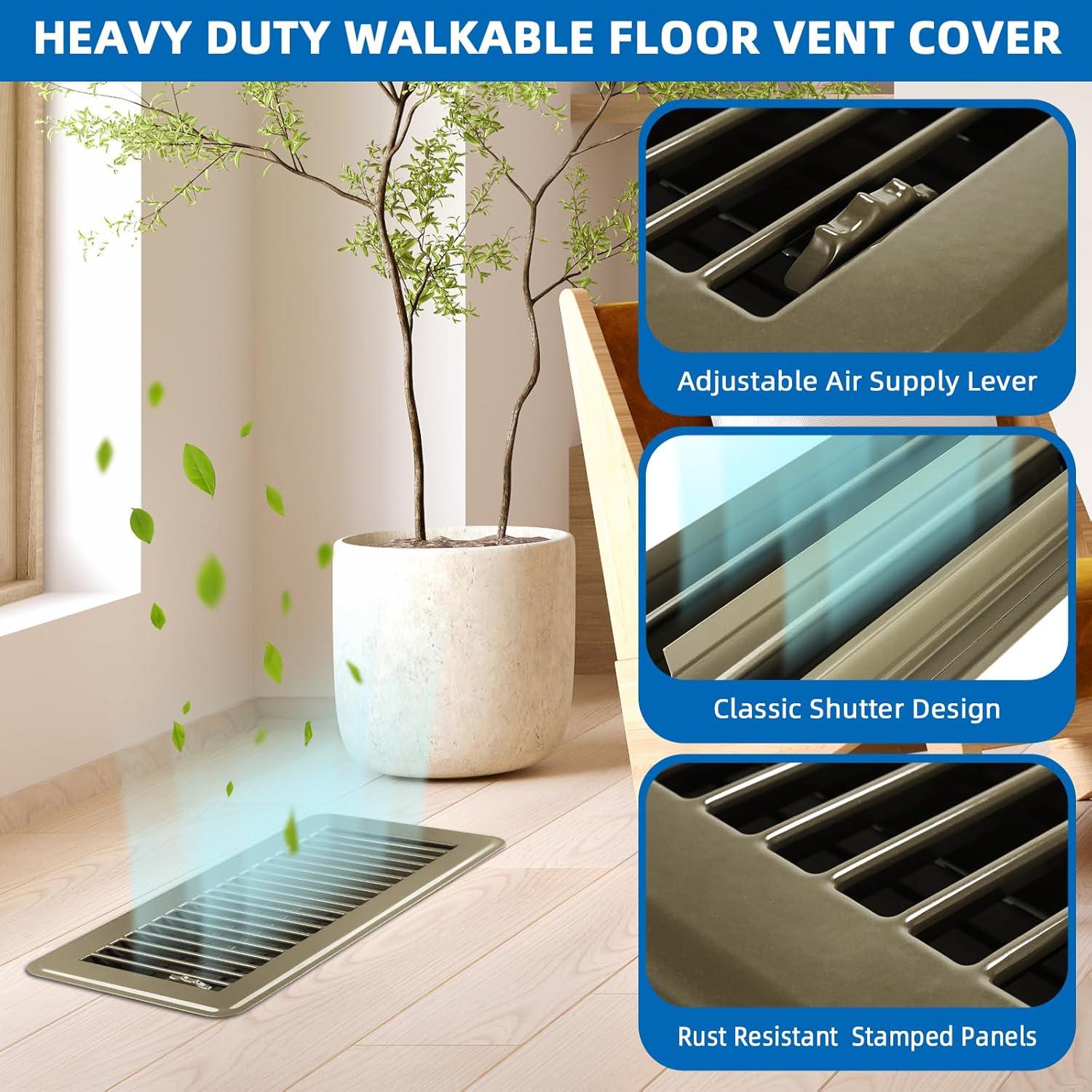 Rejillas de Piso de Acero BYEWIRE 4x10 - Paquete de 8 Unidades