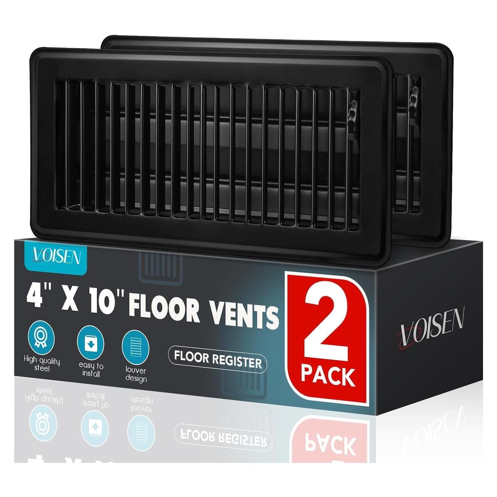 Registro de Piso VOISEN 29.2x14 cm Acero Negro 2 Piezas