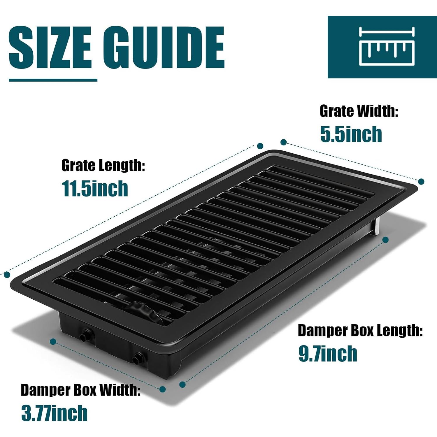 Registro de Piso VOISEN 29.2x14 cm Acero Negro 2 Piezas