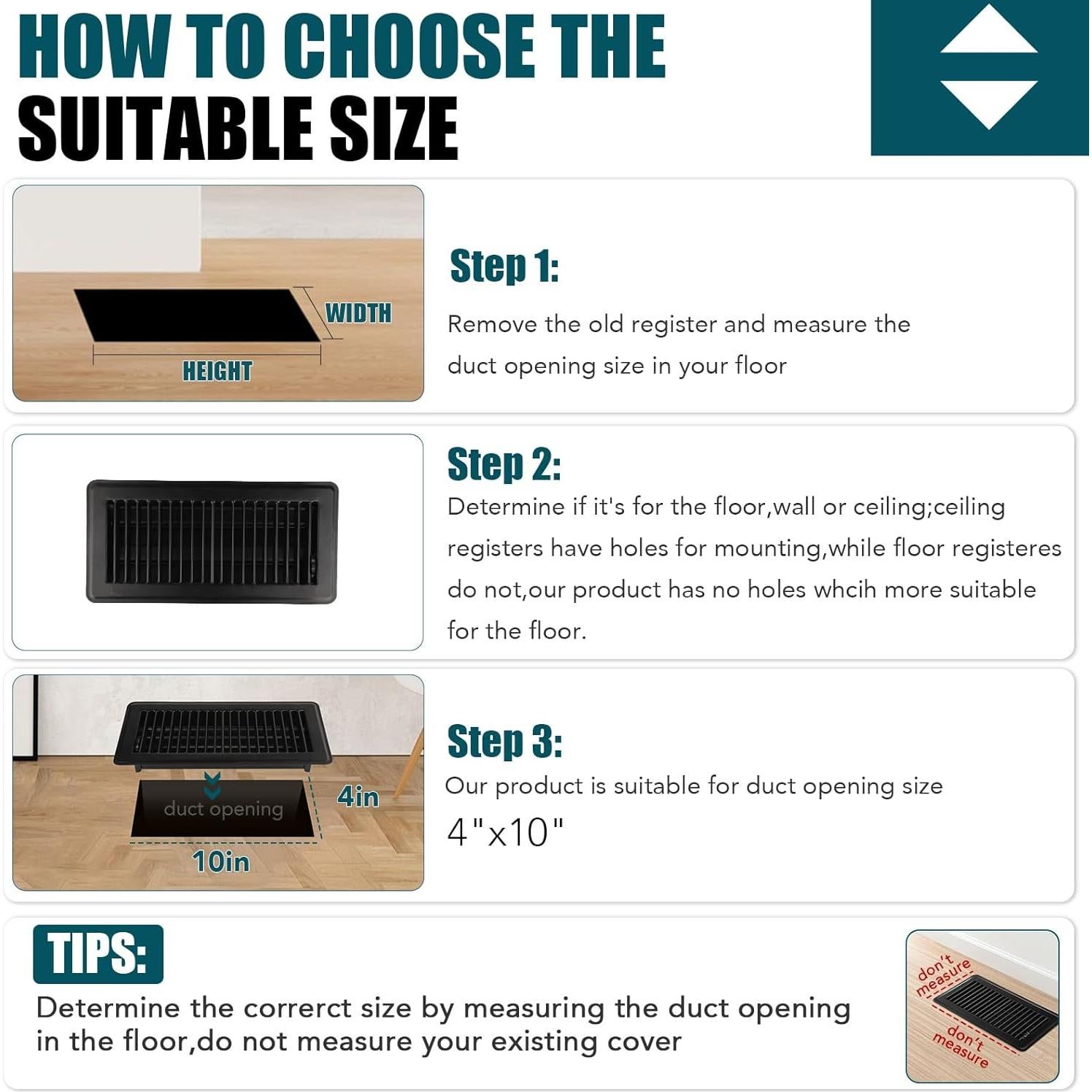 Registro de Piso VOISEN 29.2x14 cm Acero Negro 2 Piezas