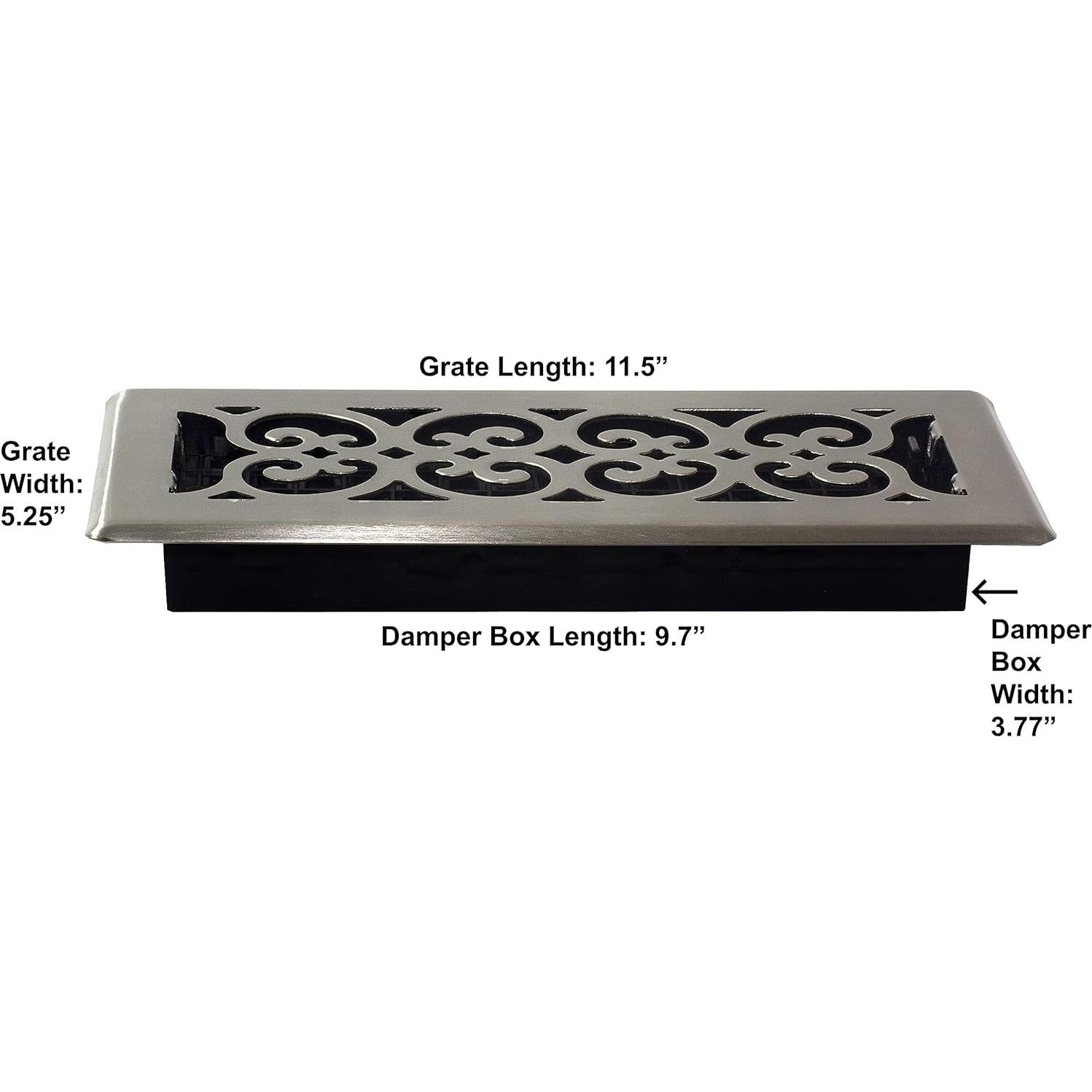 Rejillas de Piso Decor Grates Acero Niquelado 10x25 cm Paquete 8